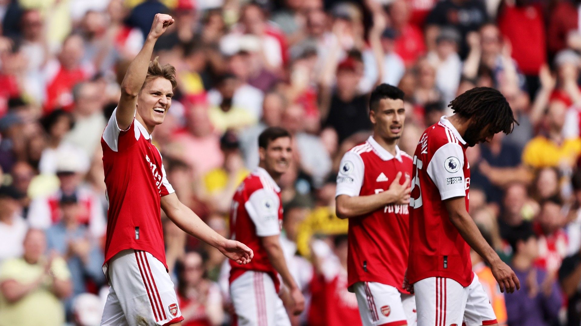 Martin Odegaard Arsenal vs Everton Premier League 2021-22