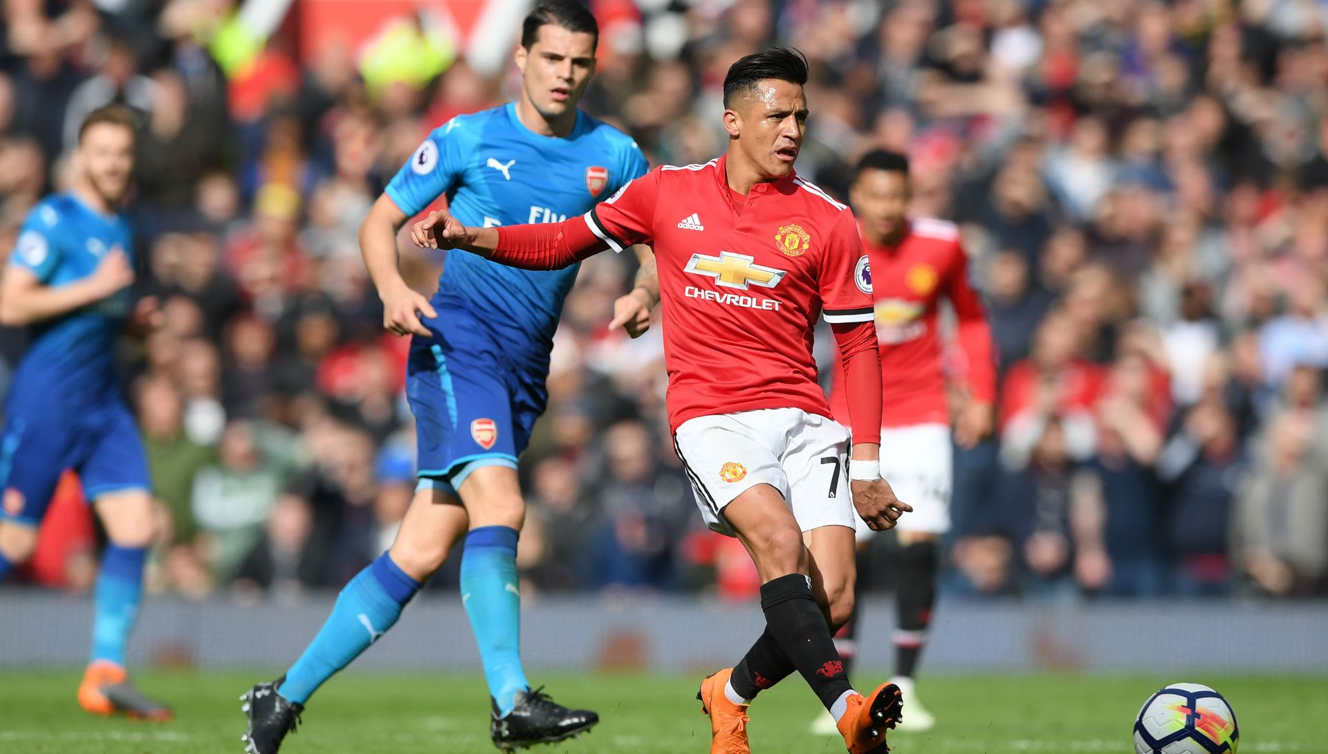 290418 Manchester United Arsenal Alexis Sánchez Granit Xhaka
