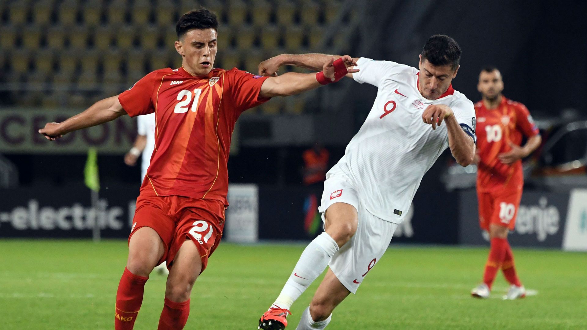 Eljif Elmas Robert Lewandowski North Macedonia v Poland 06072019