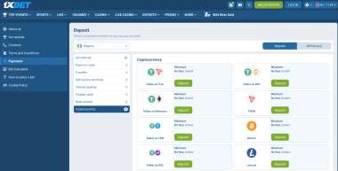 1xBet Crypto