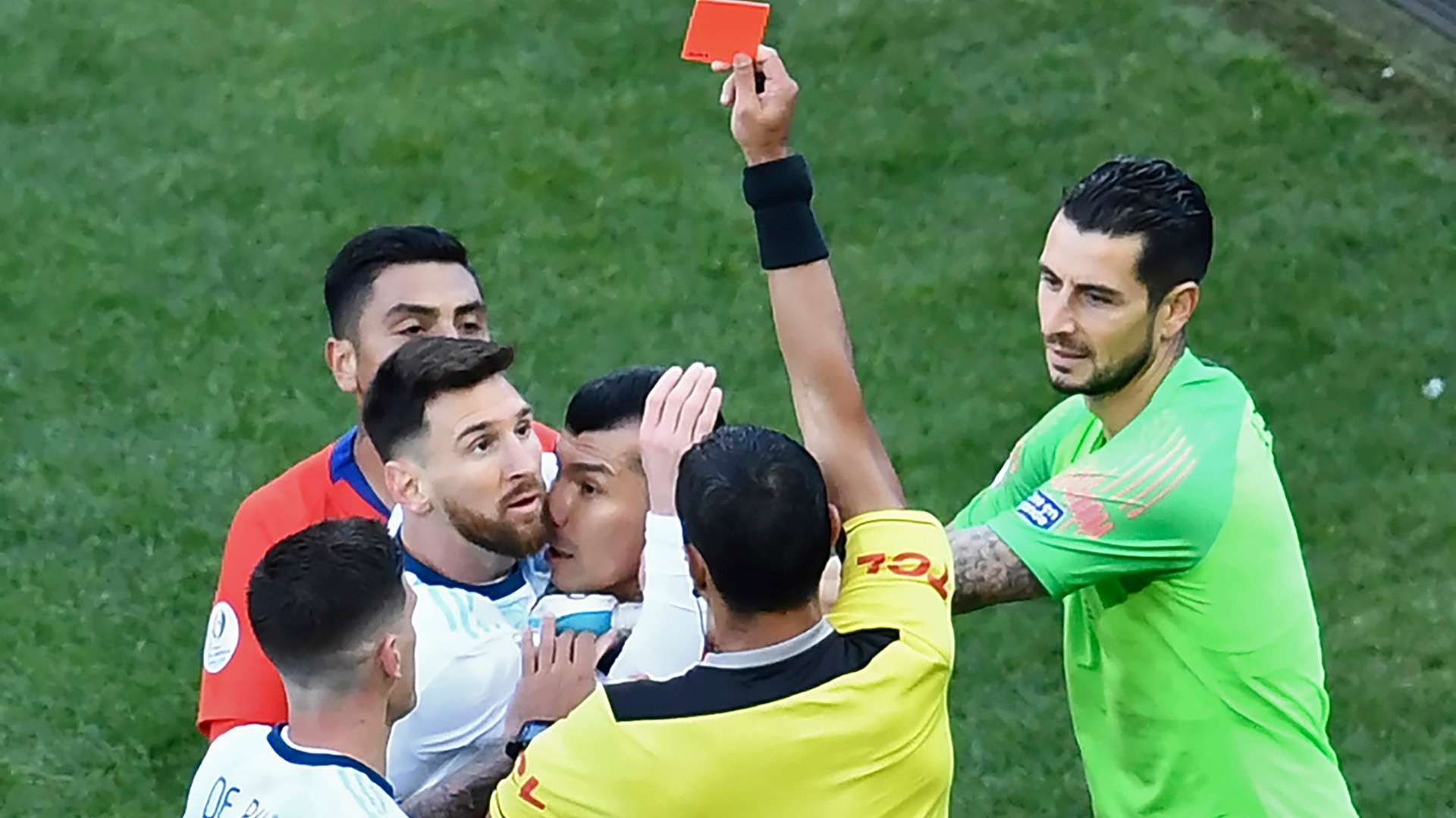 Lionel Messi red card Argentina Copa America 2019