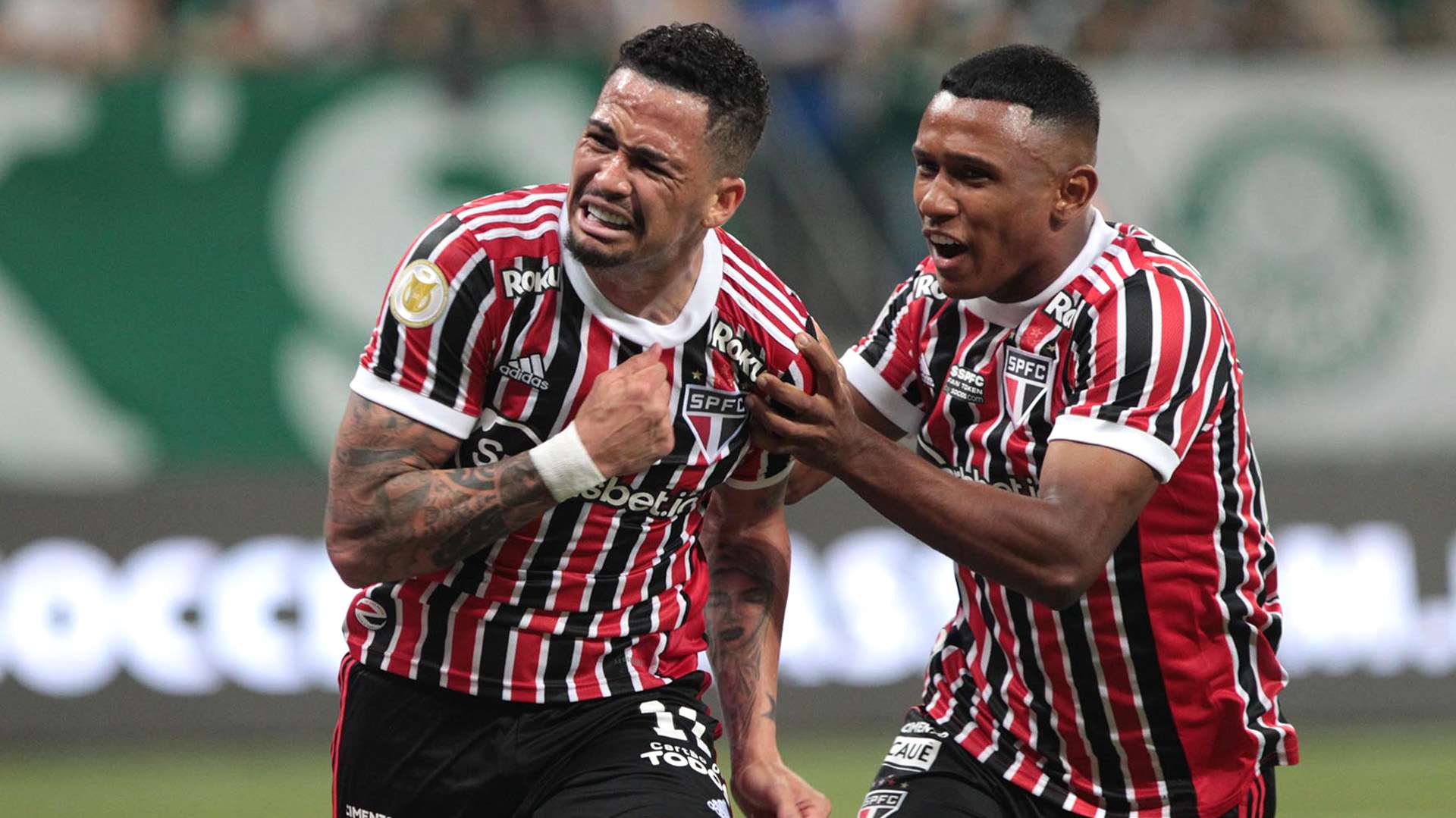 Luciano e Marquinhos comemoram, Palmeiras x São Paulo, Brasileirão, 17112021