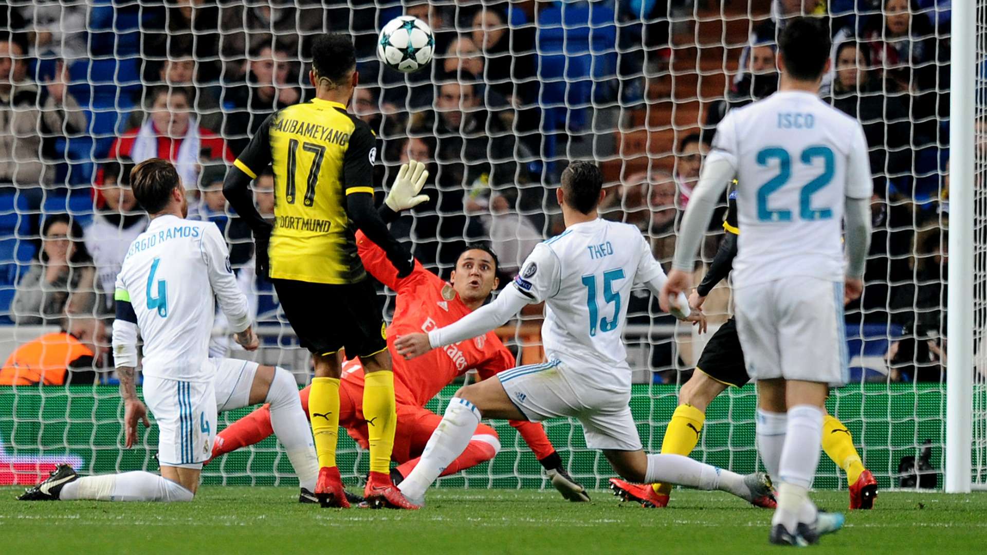 Aubameyang Keylor Navas Real Madrid Borussia Dortmund UEFA Champions League