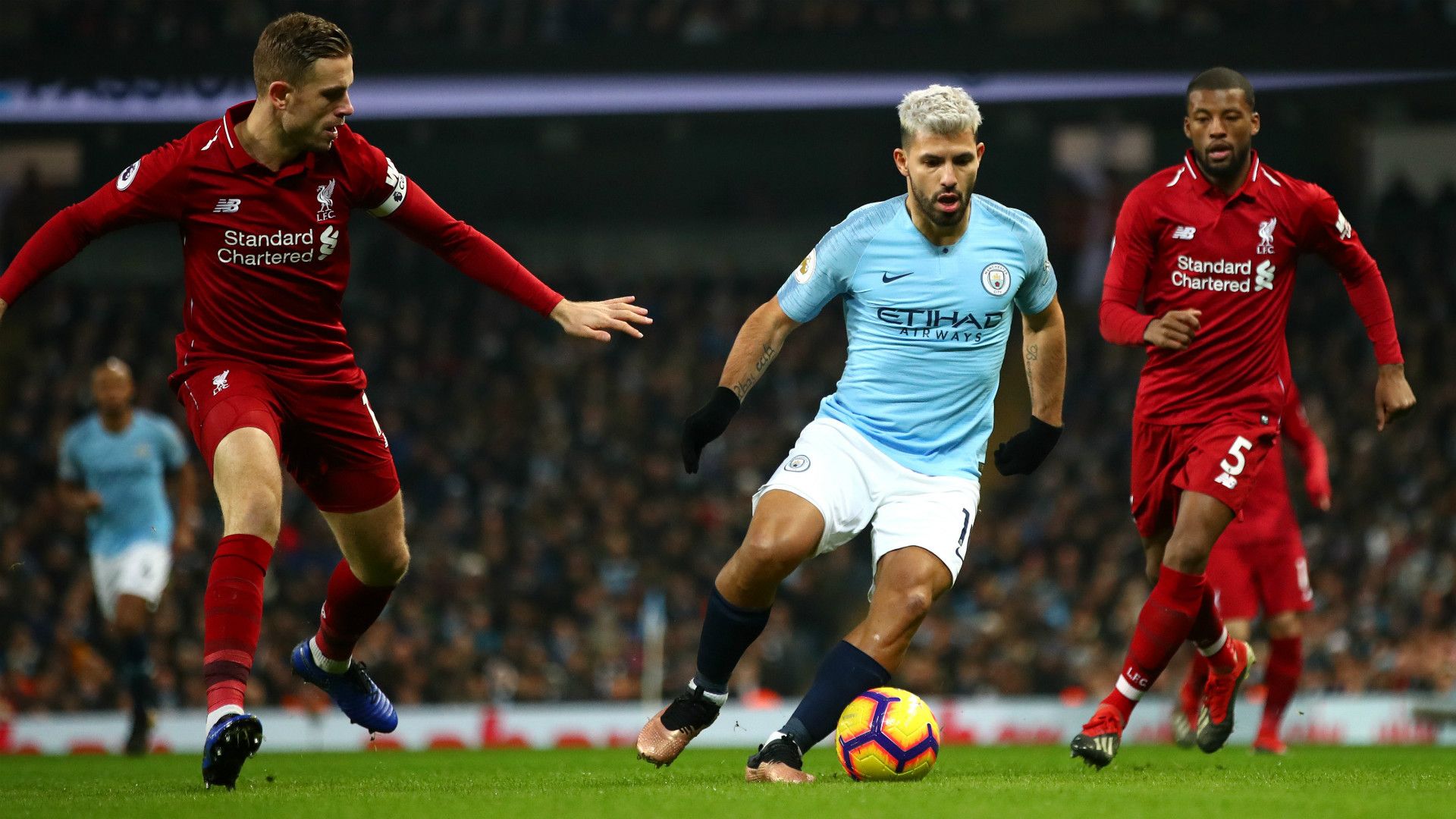 JORDAN HENDERSON GEORGINIO WIJNALDUM LIVERPOOL SERGIO AGUERO MANCHESTER CITY PREMIER LEAGUE 03012019. Liverpool vs Manchester City. trực tiếp Liverpool vs Manchester City. link xem Liverpool vs Manchester City. xem bong da. trực tiếp K+. Jurgen Klopp. Pep Guardiola. Liverpool. Manchester City. Tin tức bóng đá. Trực tiếp bóng đá. Trực tiếp Ngoại hạng Anh. Pep Guardiola cho rằng Mane ăn vạ. Man City dựng xe bus.