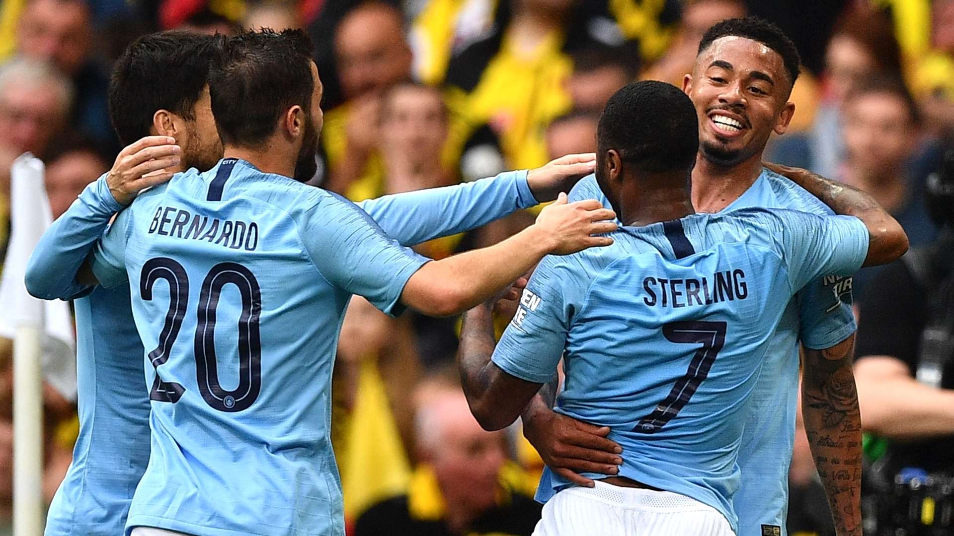 Man City celebrate vs Watford FA Cup 2019