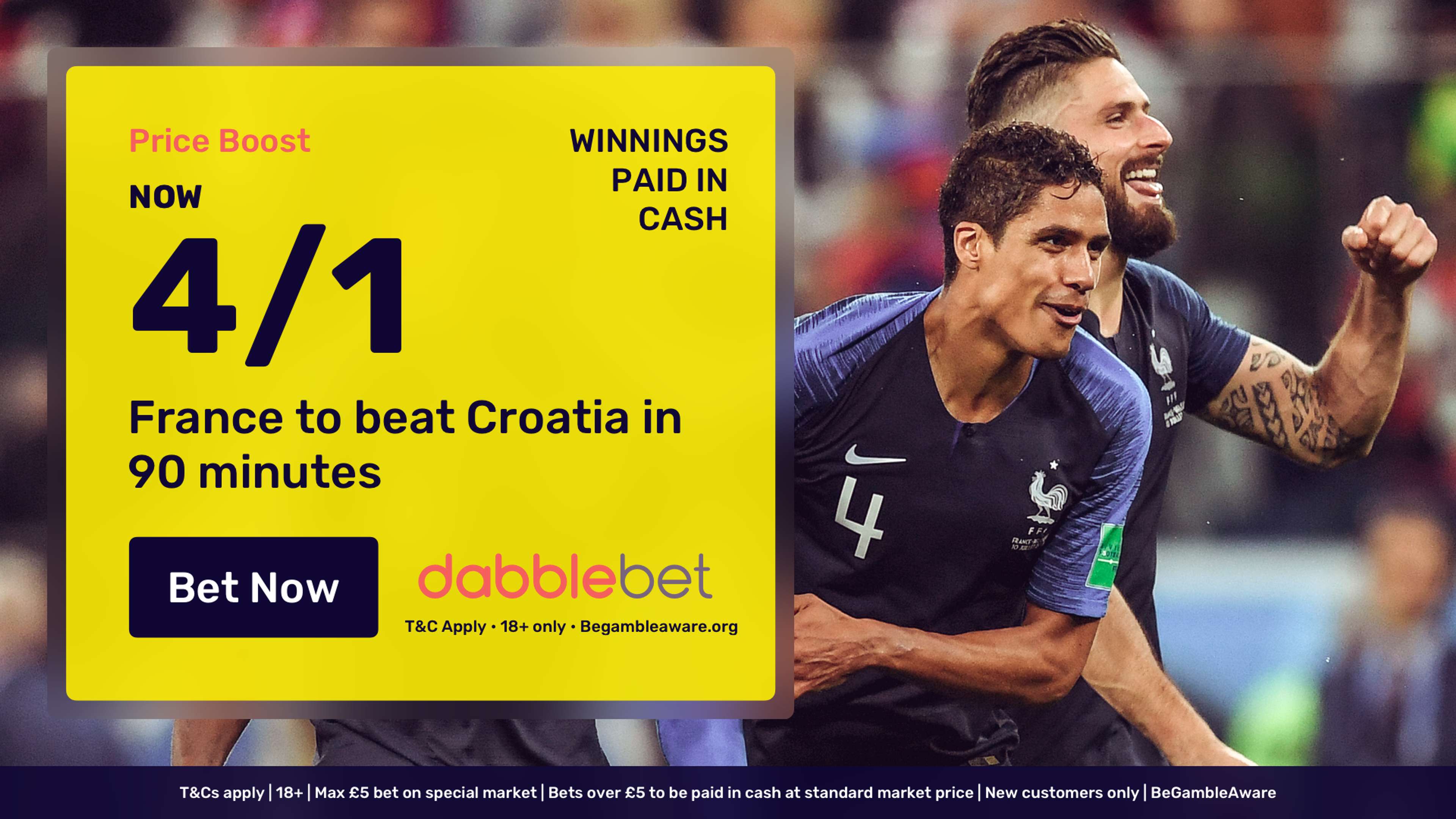 World Cup final price boost dabblebet in article