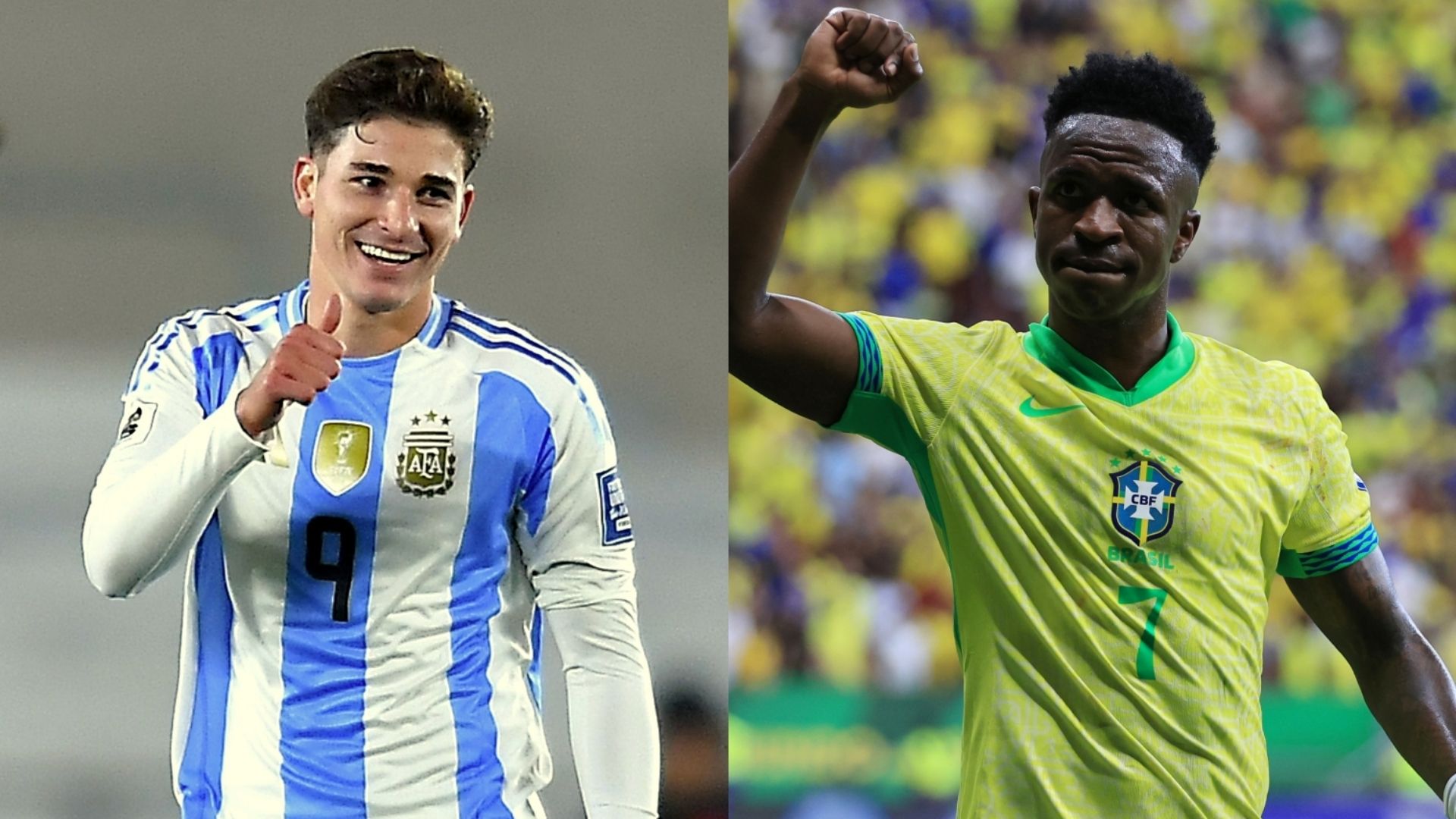 Julian Alvarez Argentina Vinicius Junior Brazil