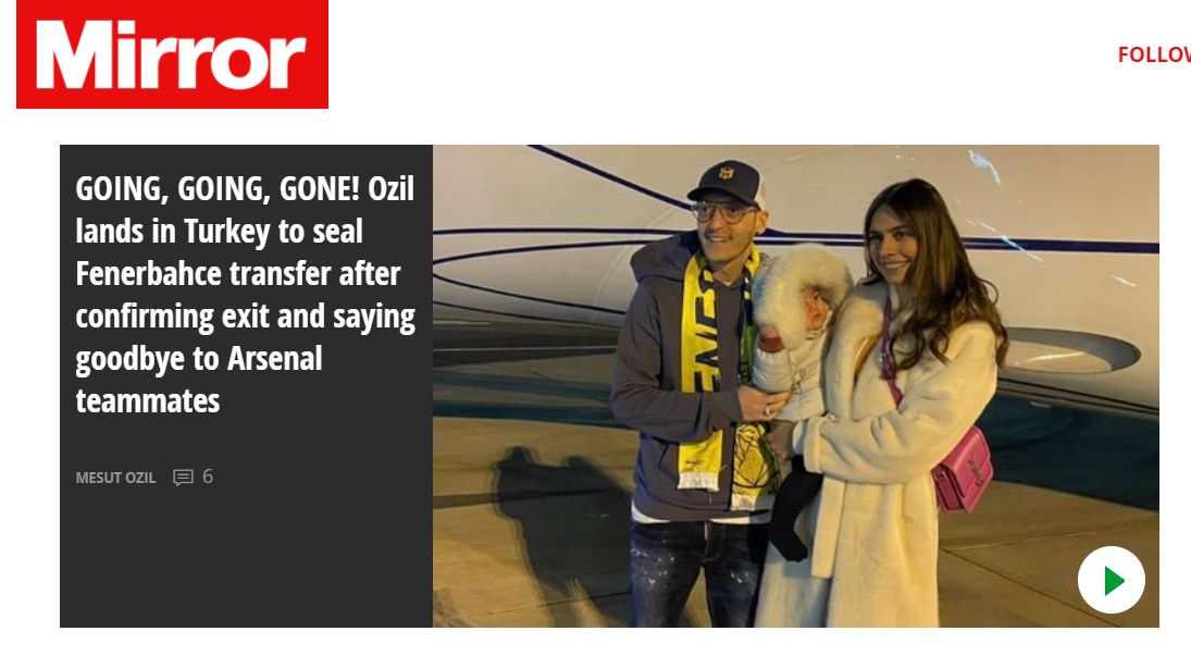 Mirror About Mesut Ozil News