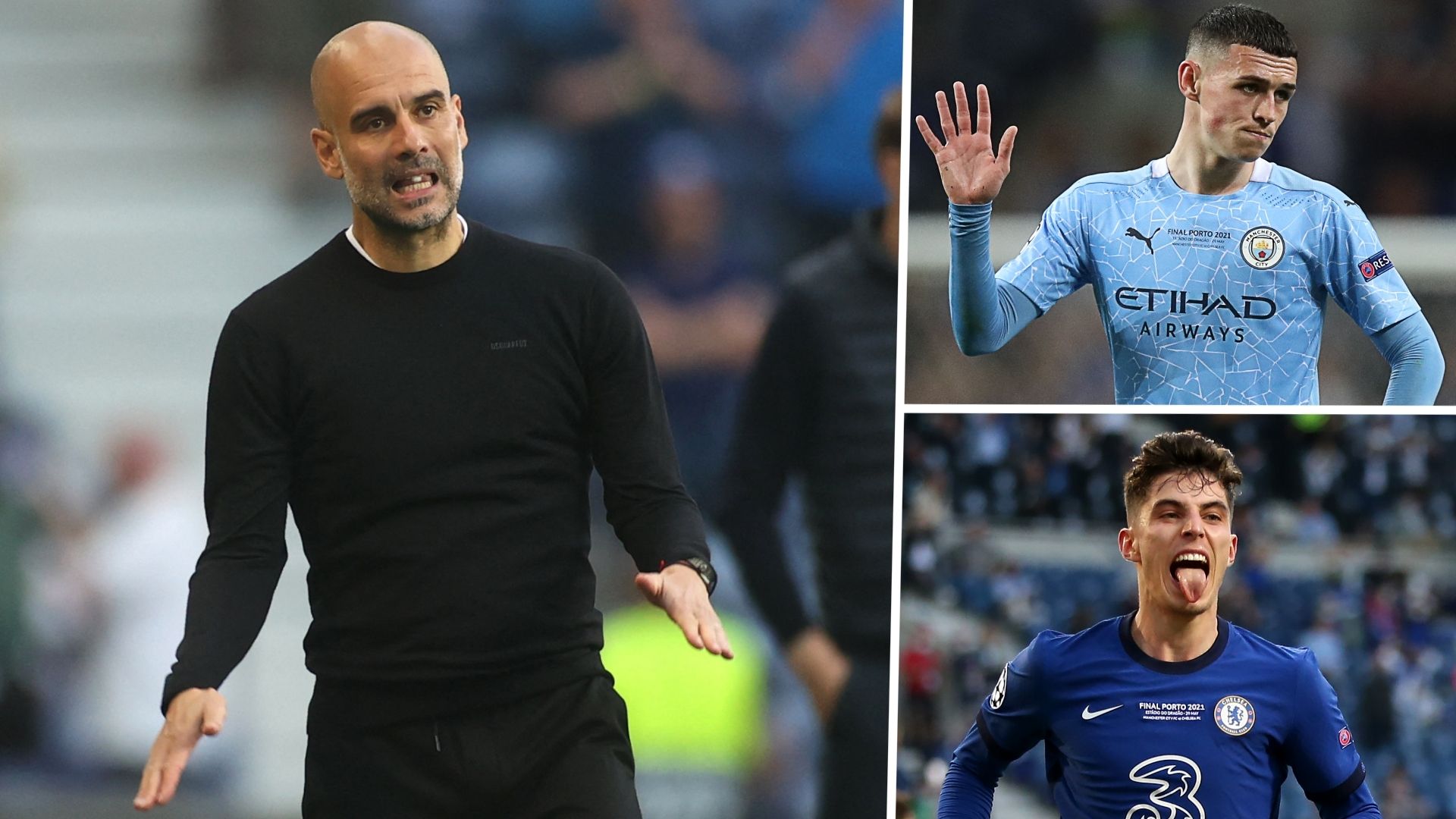 Pep Guardiola Phil Foden Kai Havertz Manchester City Chelsea GFX