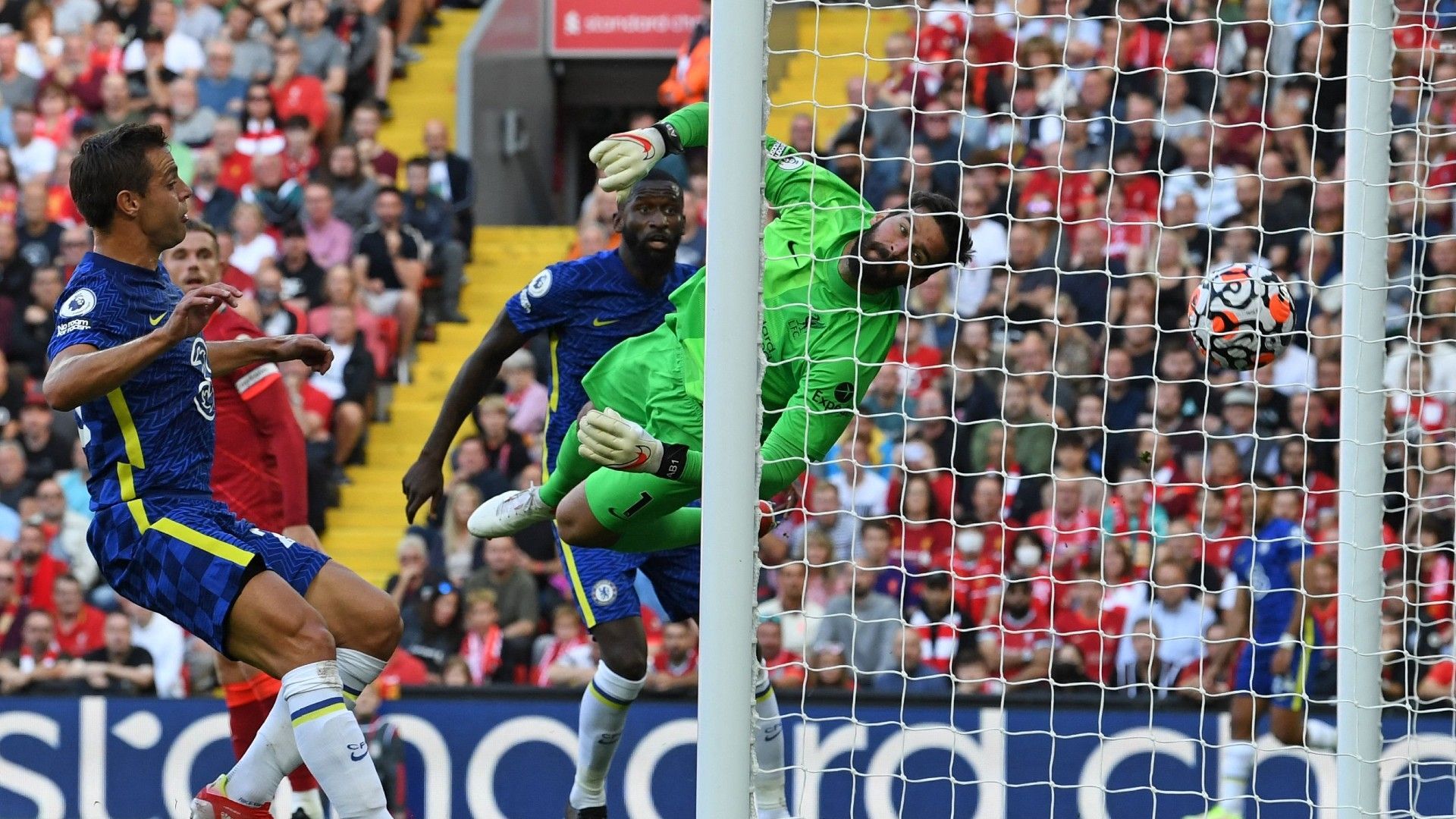 Kai Havertz goal Alisson Liverpool vs Chelsea Premier League 2021-22