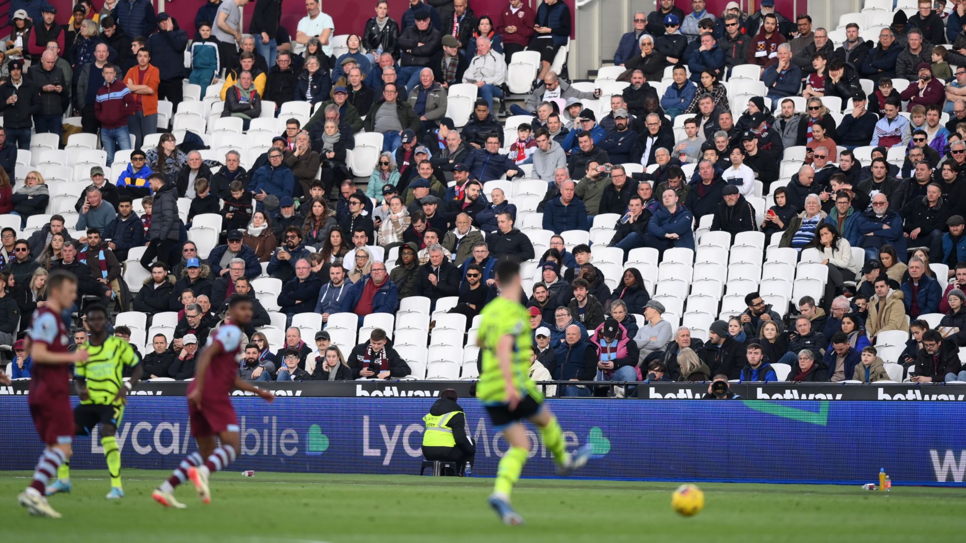 West Ham empty seats Arsenal 2023-24