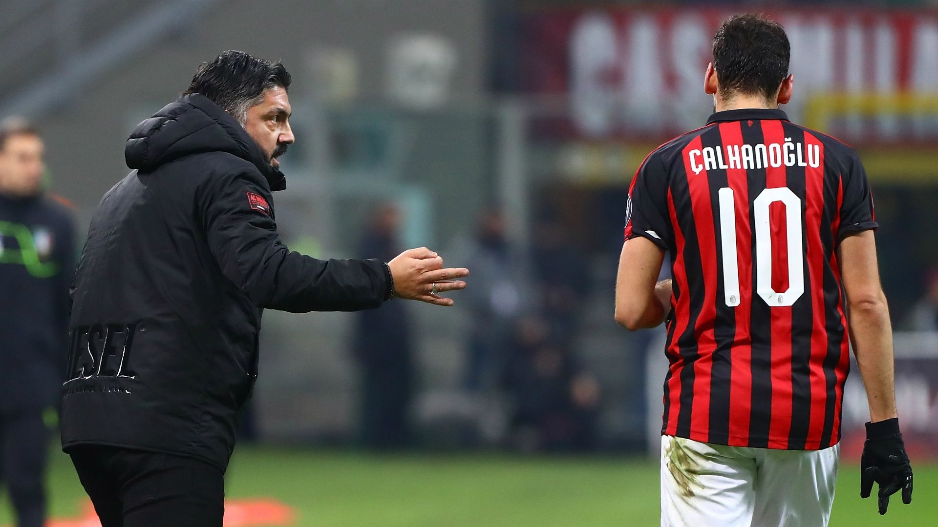 Gennaro Gattuso Hakan Calhanoglu Milan Napoli Serie A