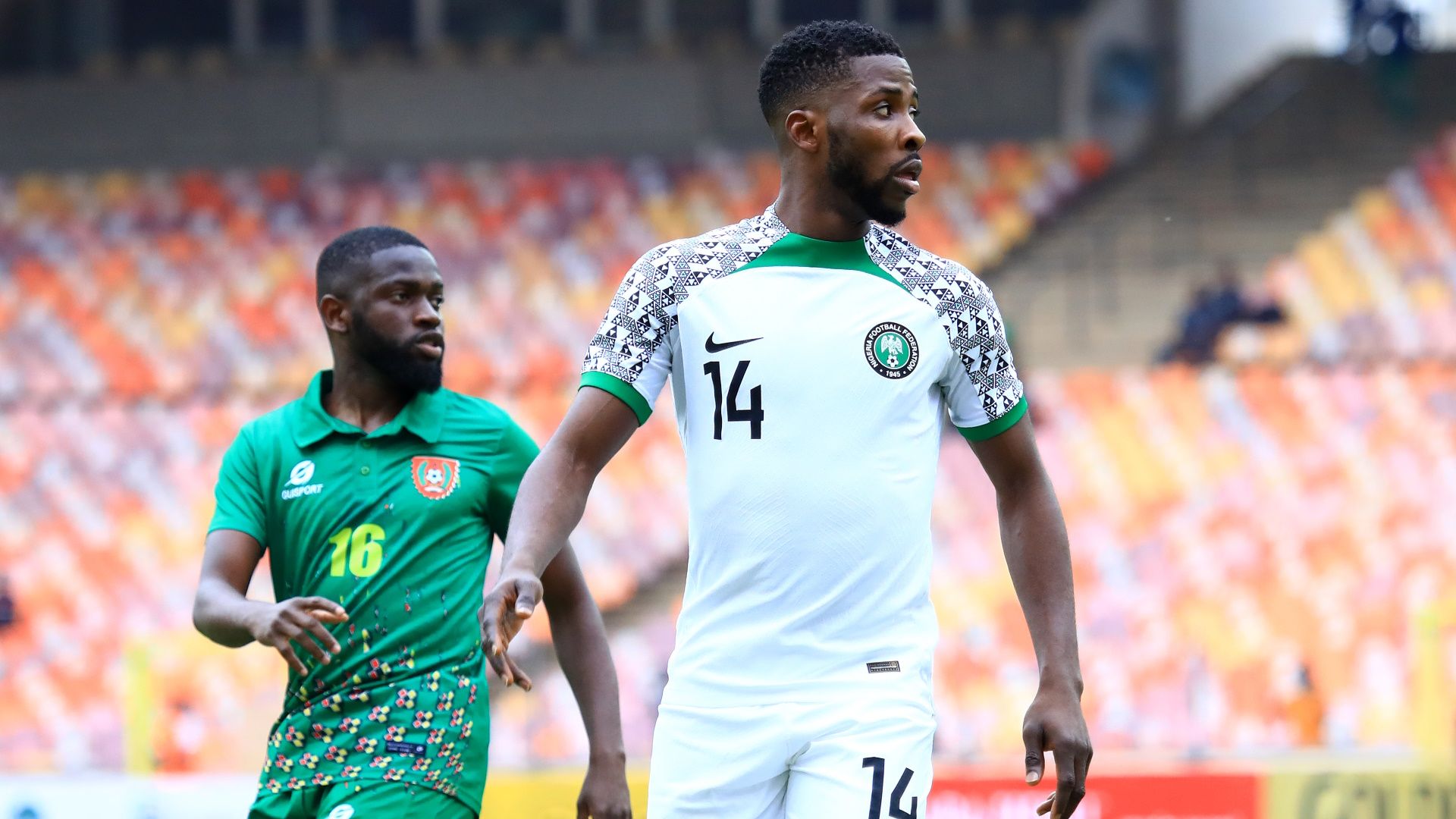 Moreto Moro Cassama of Guinea-Bissau and Kelechi Iheanacho of Nigeria