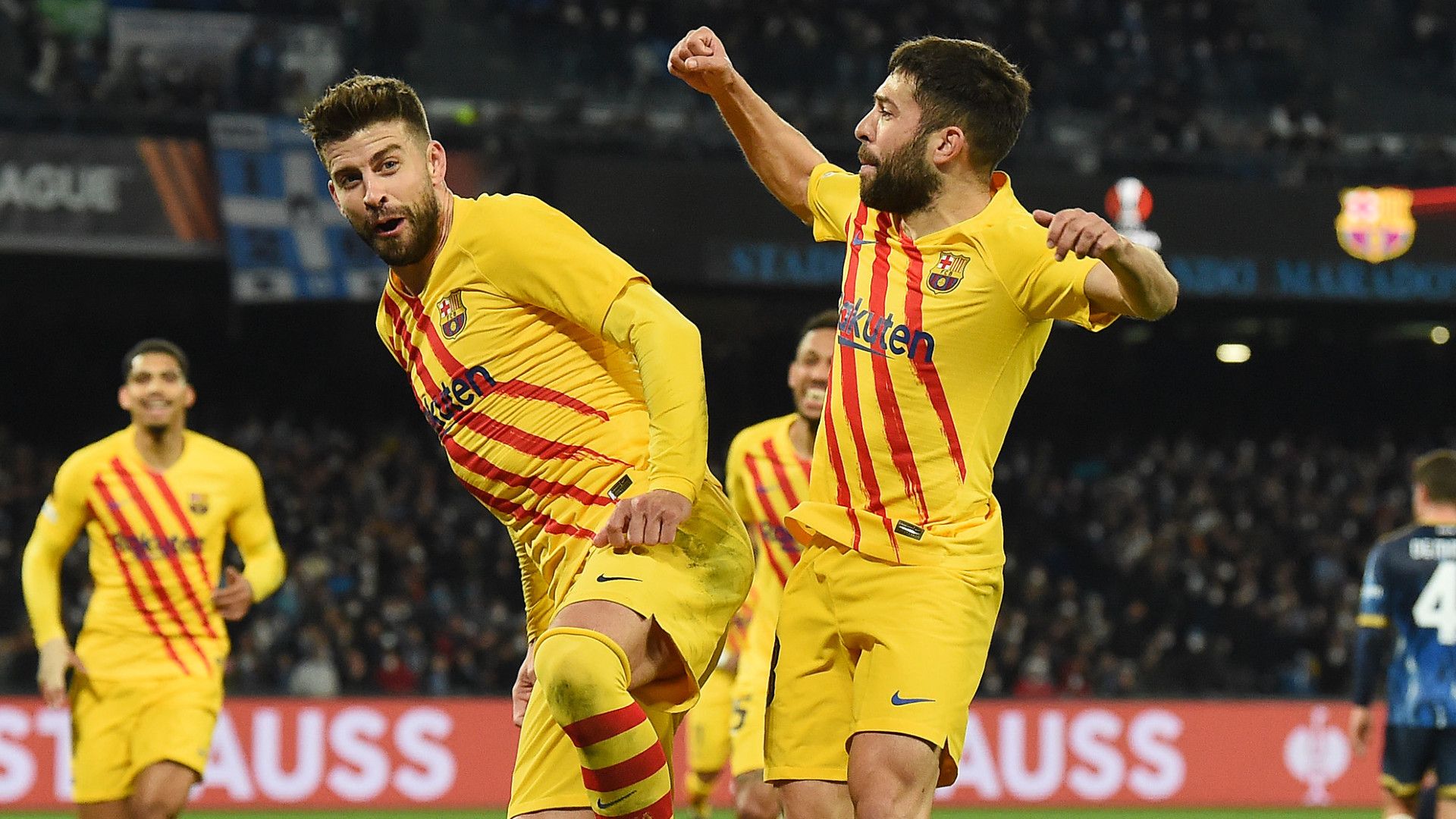 GERARD PIQUE JORDI ALBA BARCELONA EUROPA LEAGUE 24022022