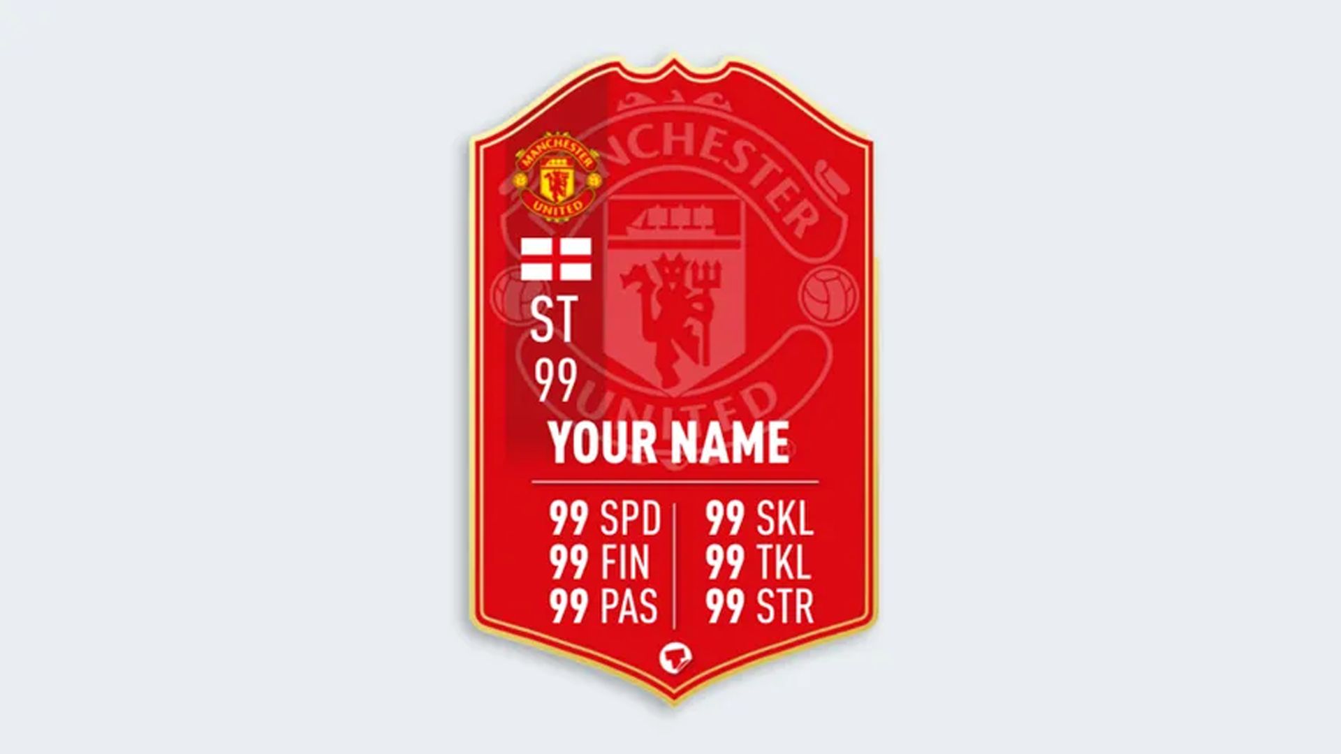 Manchester United Personalised Stats Card