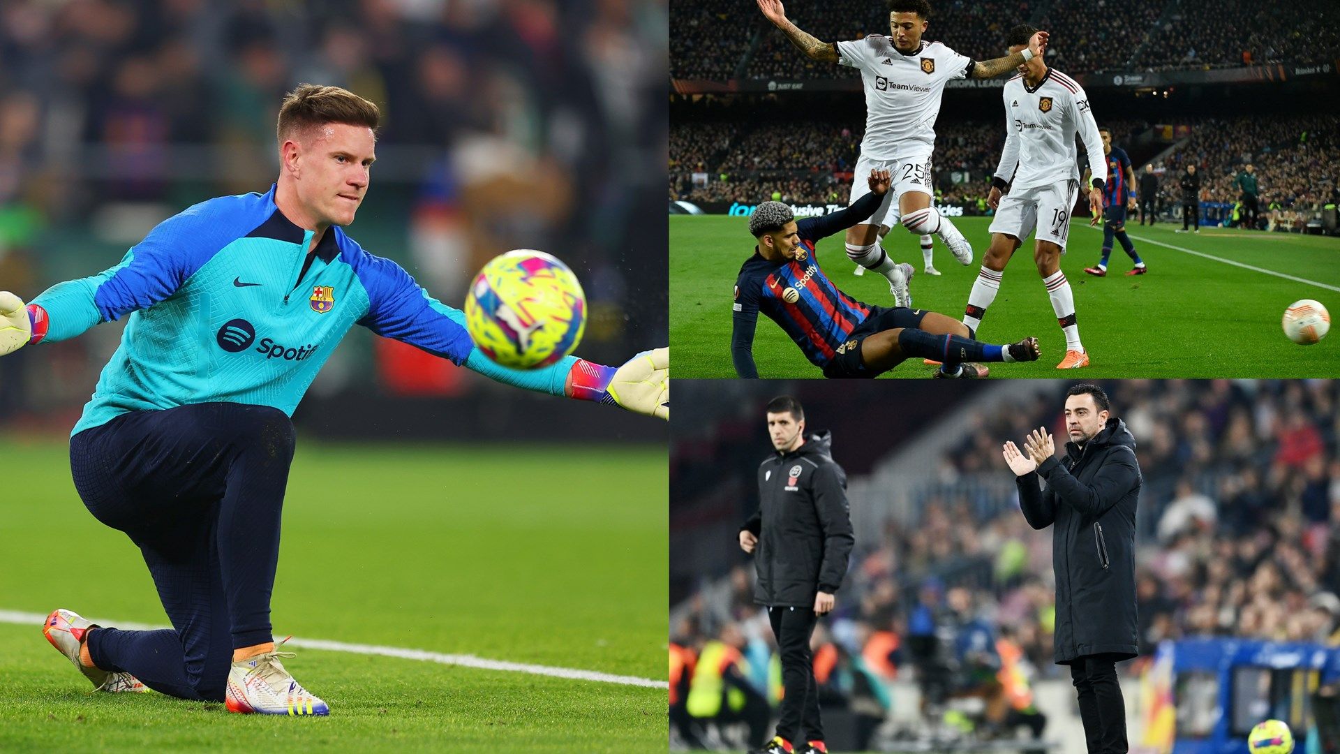 Marc Andre Ter Stegen, Ronald Araujo, Xavi GFX