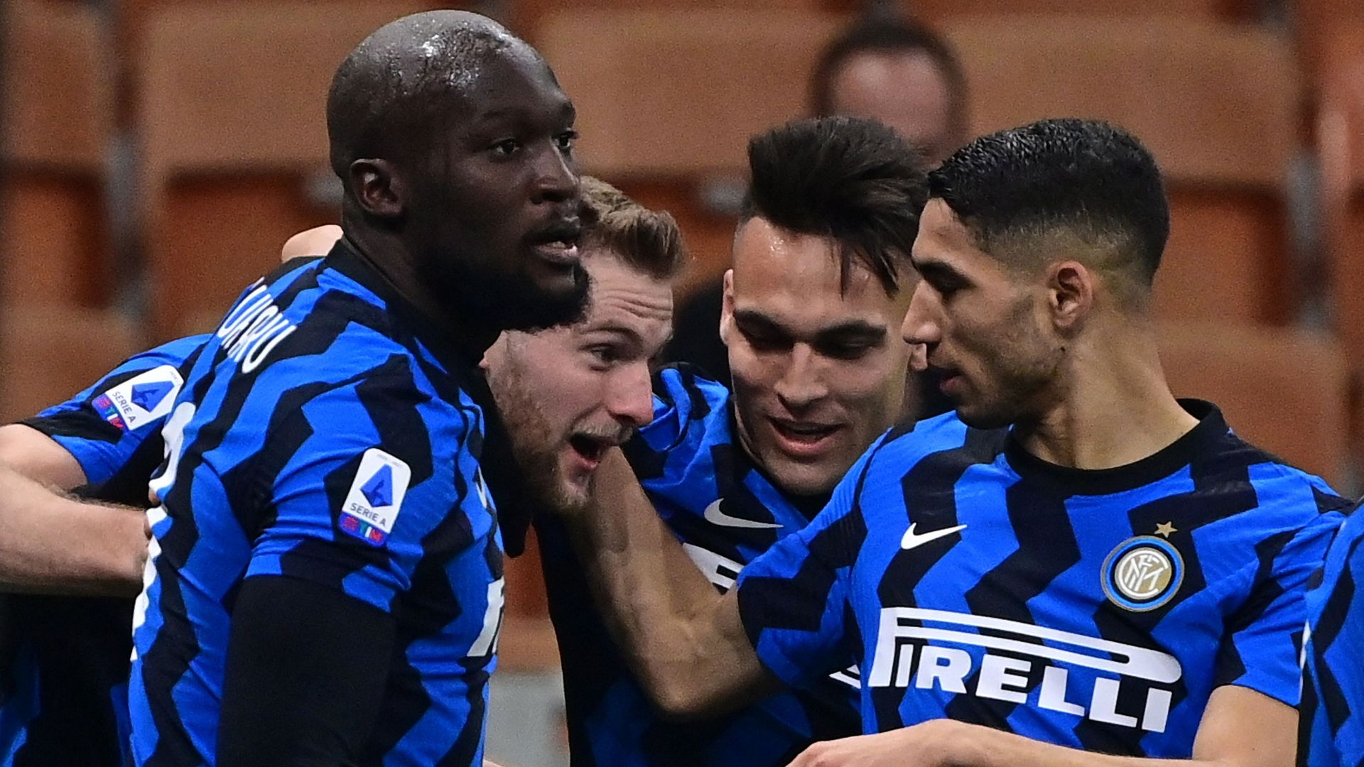 Skriniar celebrating Inter Atalanta Serie A