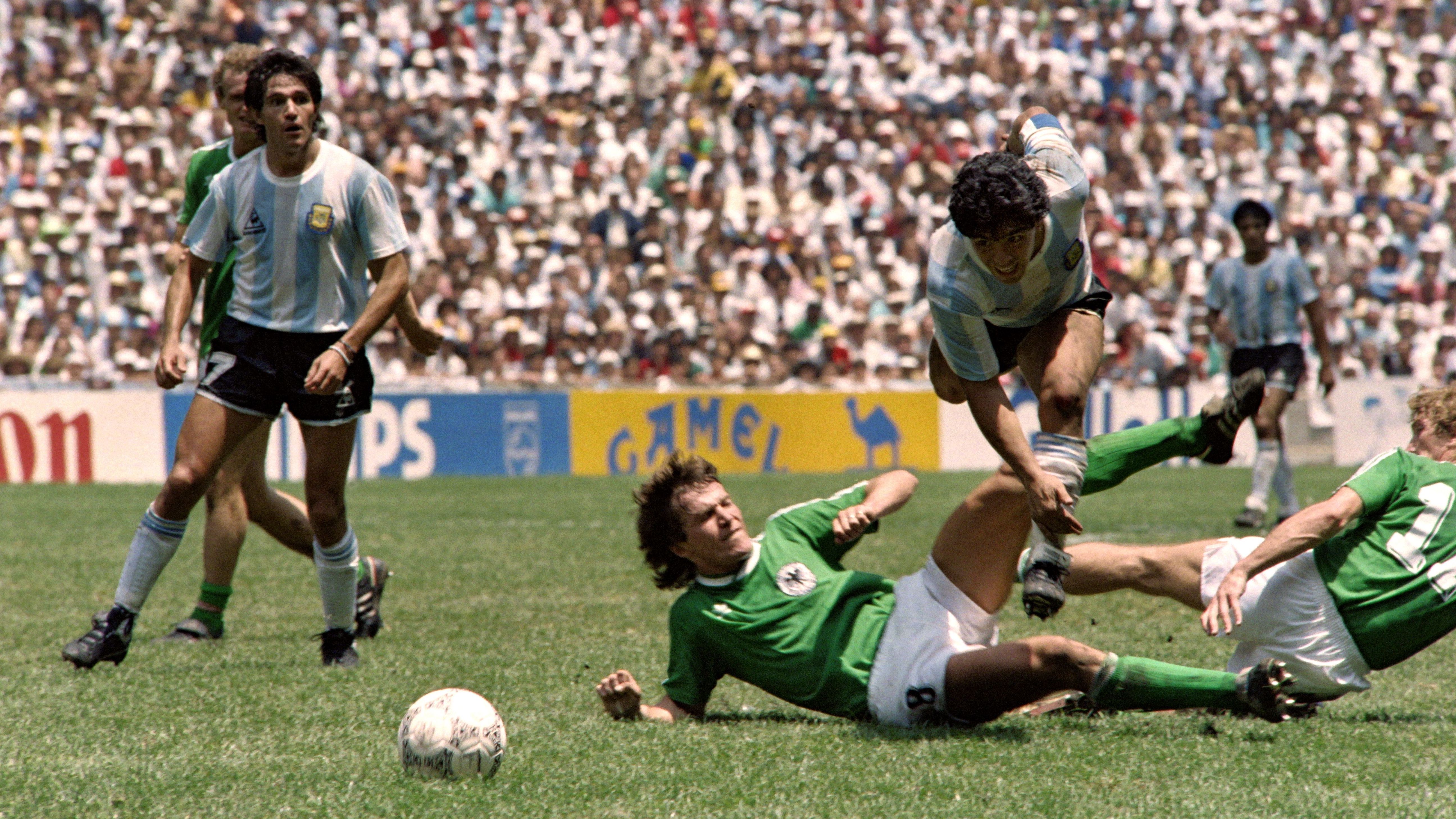Lothar Matthaus Diego Maradona West Germany Argentina 1986 World Cup