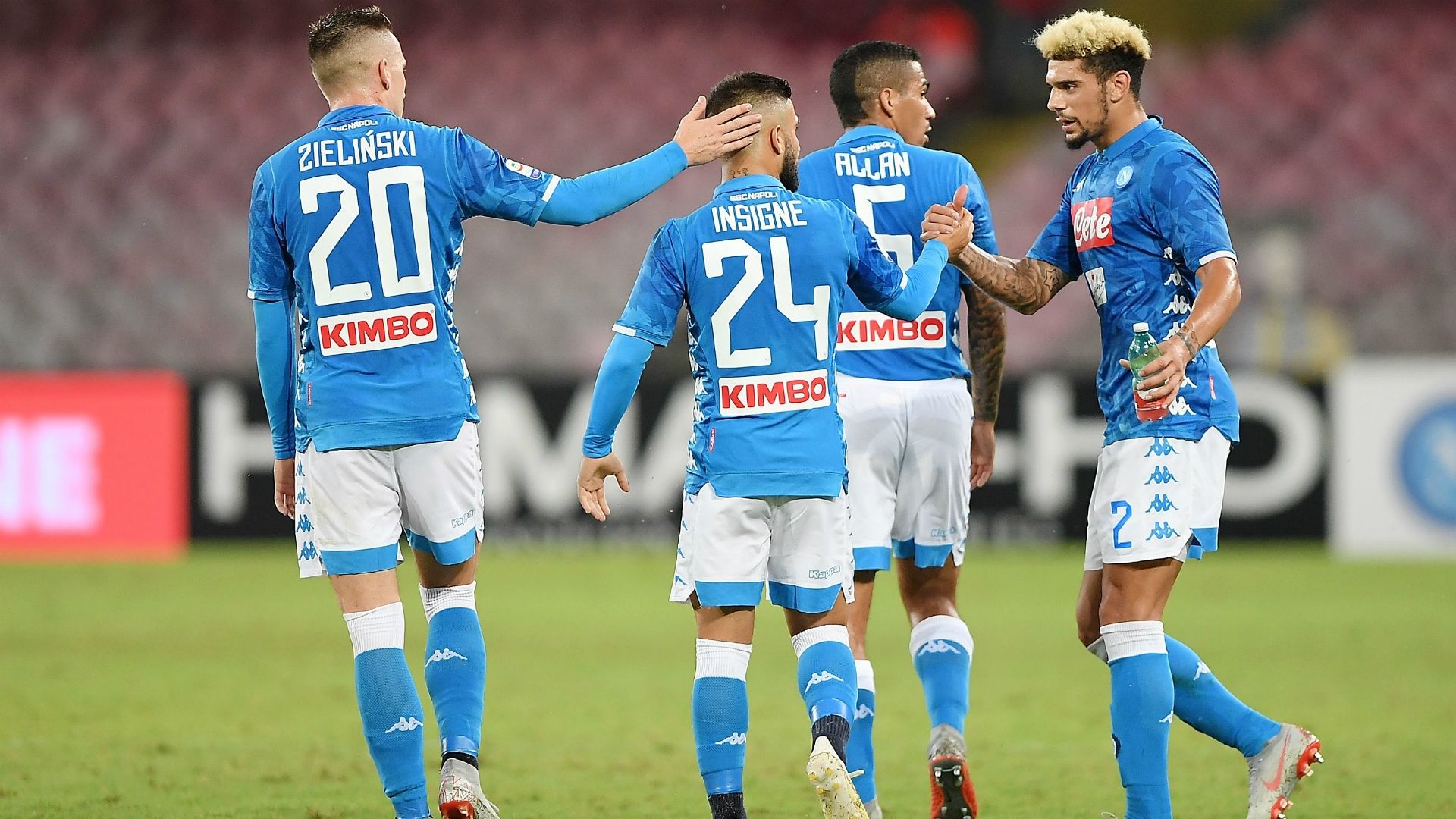 Napoli celebrating Napoli Sassuolo Serie A