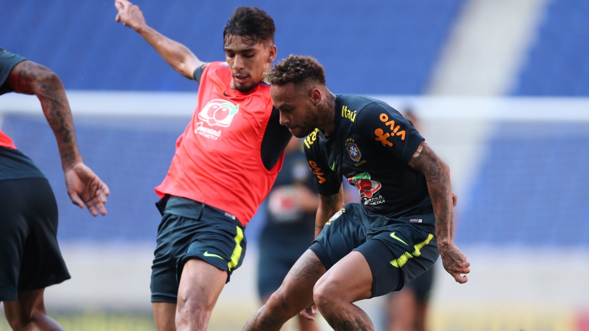 Neymar e Lucas Paquetá treino seleção brasileira Brasil EUA 2018