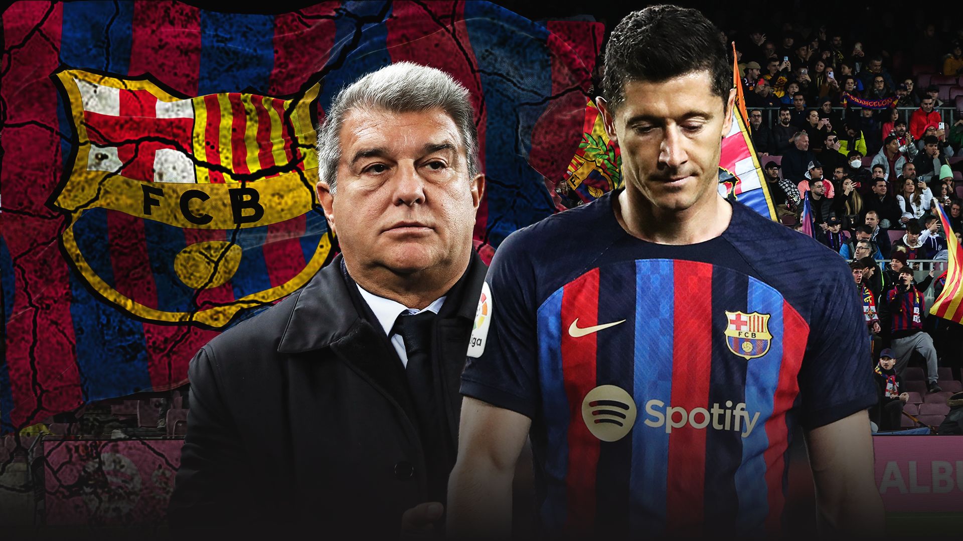 GFX Joan Laporta Robert Lewandowski FC Barcelona