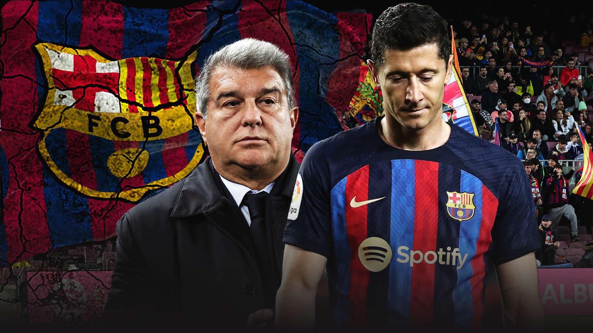 GFX Joan Laporta Robert Lewandowski FC Barcelona