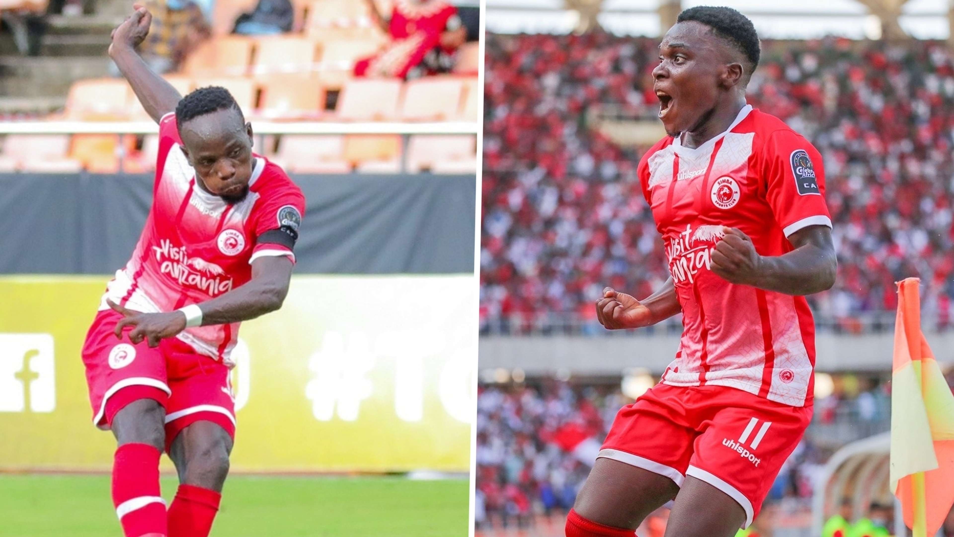 Simba SC players Clatous Chama and Luis Miquissone.
