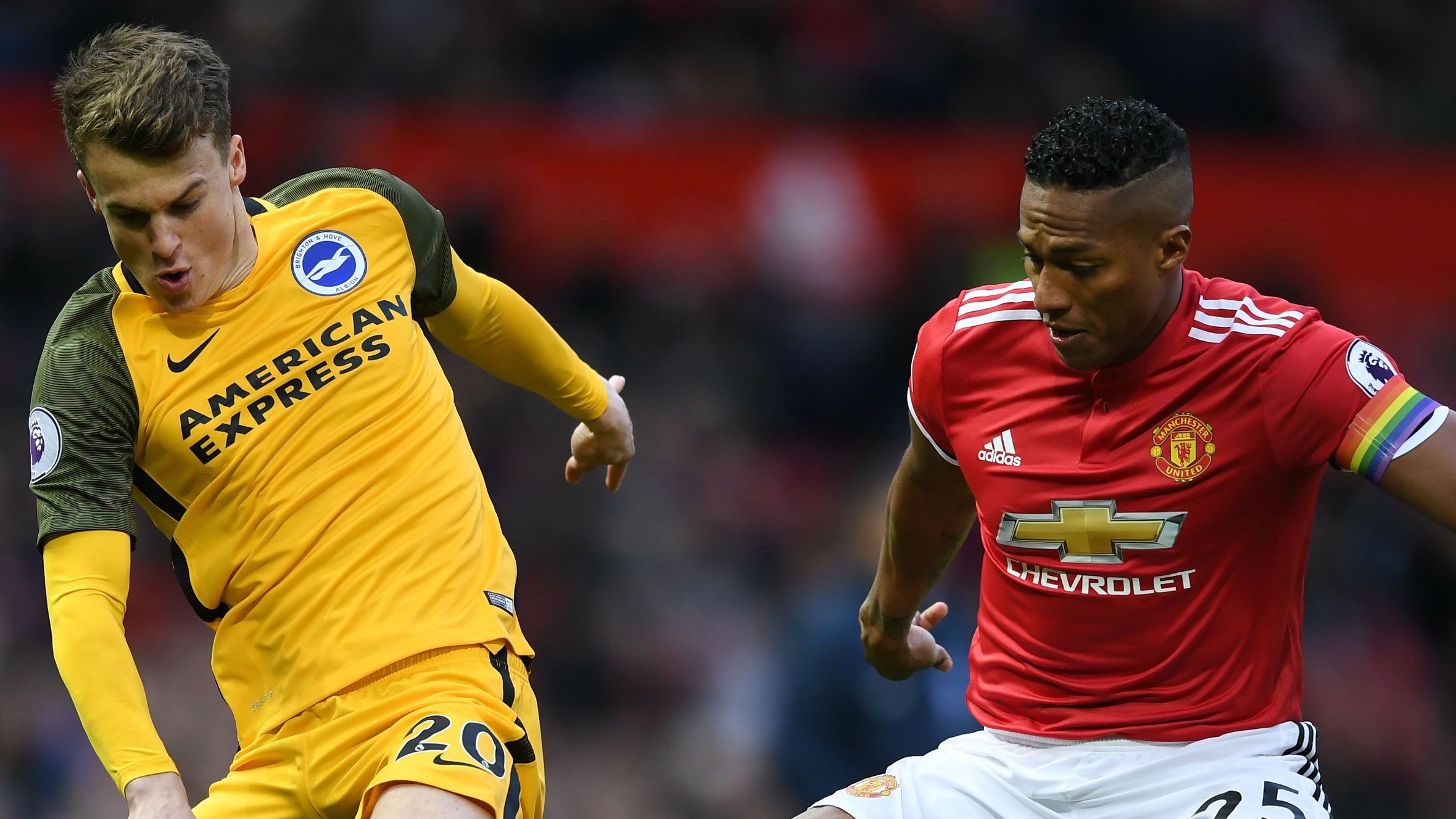 Antonio Valencia, Manchester United, Solly March, Brighton and Hove Albion