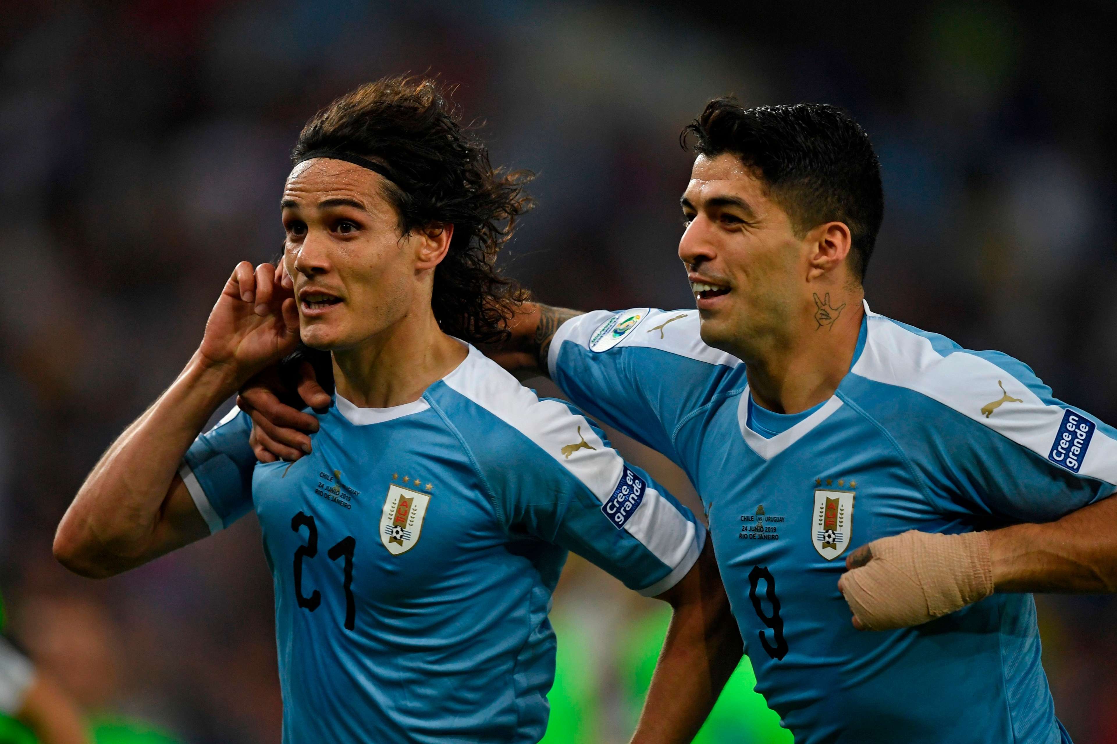 Cavani e Suárez pelo Uruguai na Copa América
