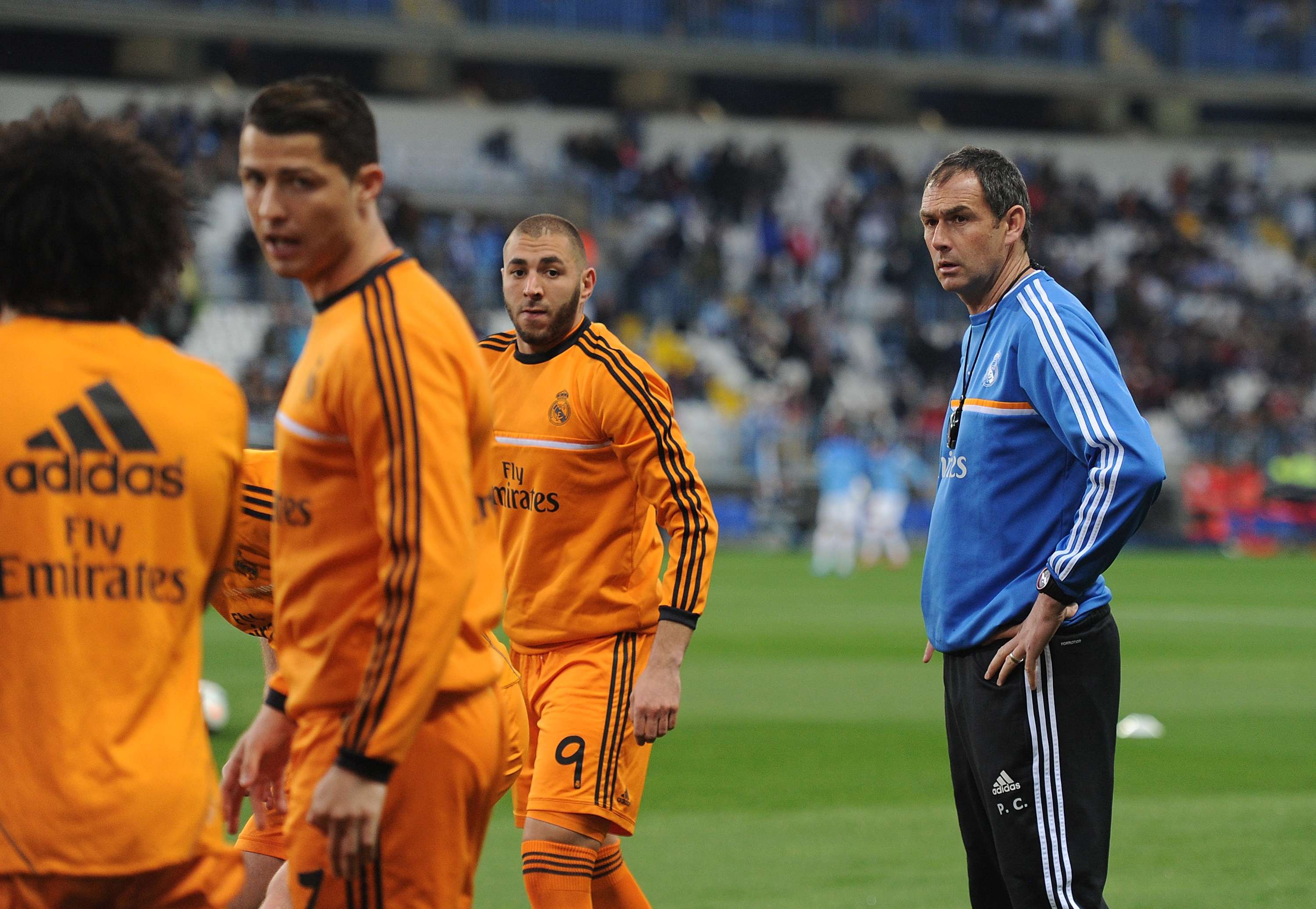 Paul Clement, Cristiano Ronaldo and Karim Benzema with Real Madrid