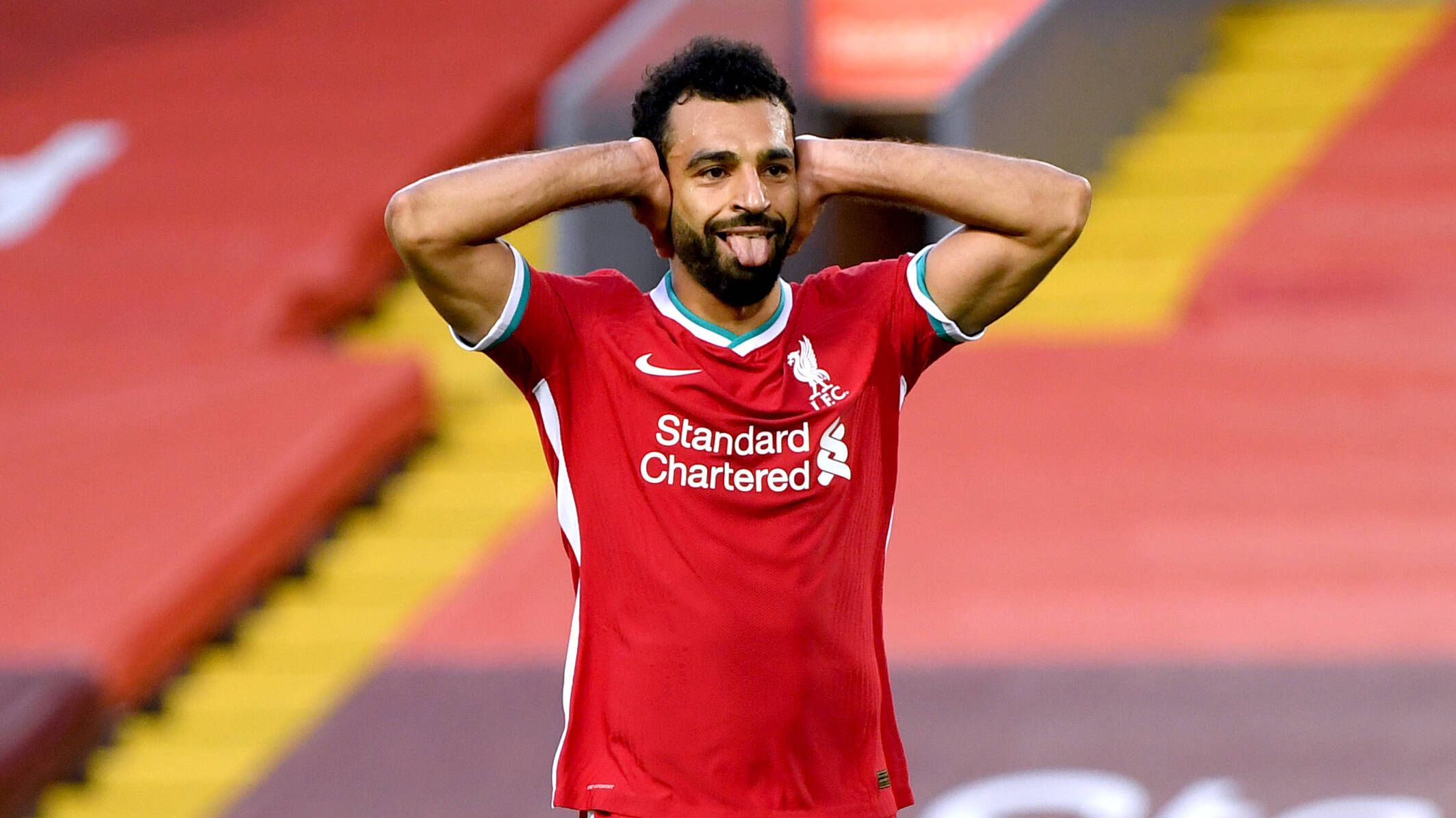 GER ONLY Mohamed Salah celebration Liverpool Leeds