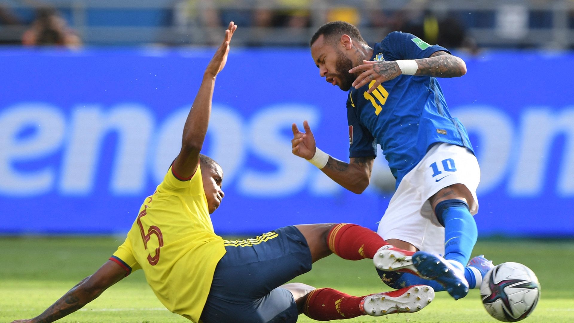 Neymar, Wilmar Barrios, Colombia x Brasil, Eliminatórias Qatar 2022, 10102021