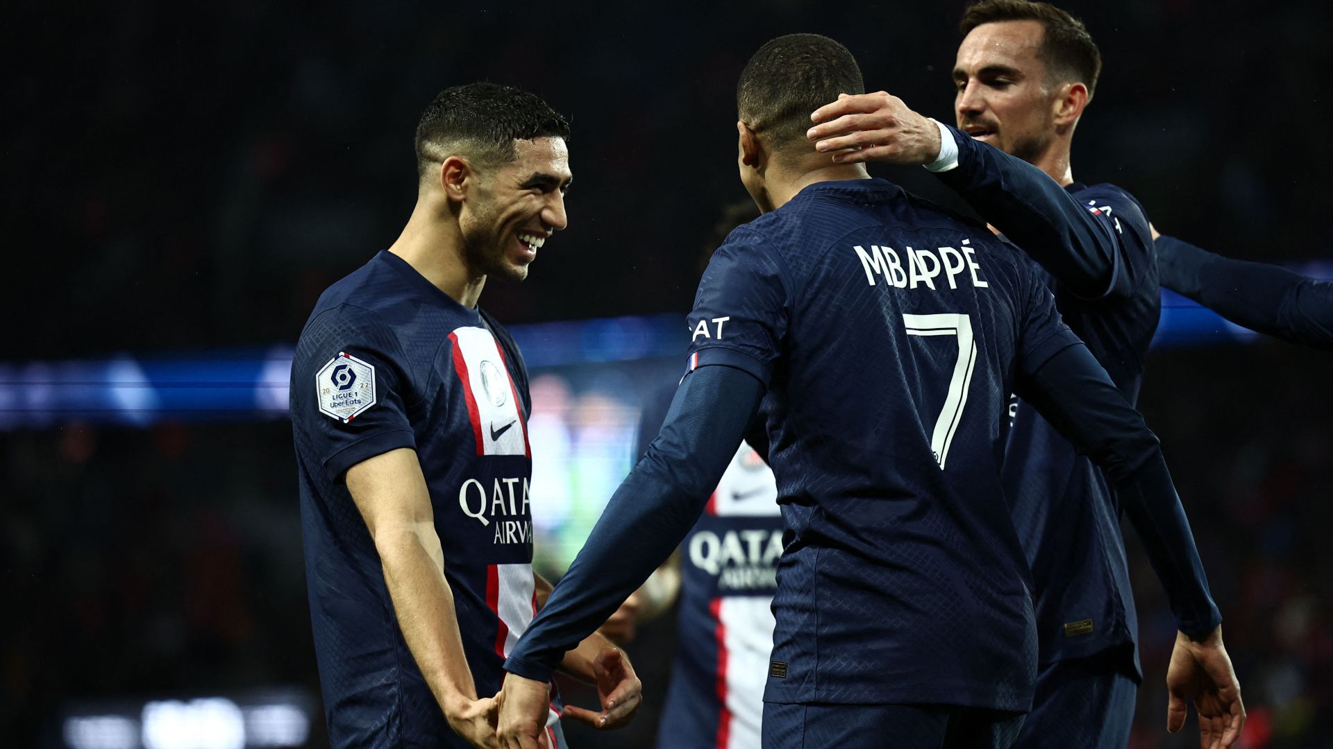 Achraf Hakimi Kylian Mbappe PSG Lens Ligue 1 15042023