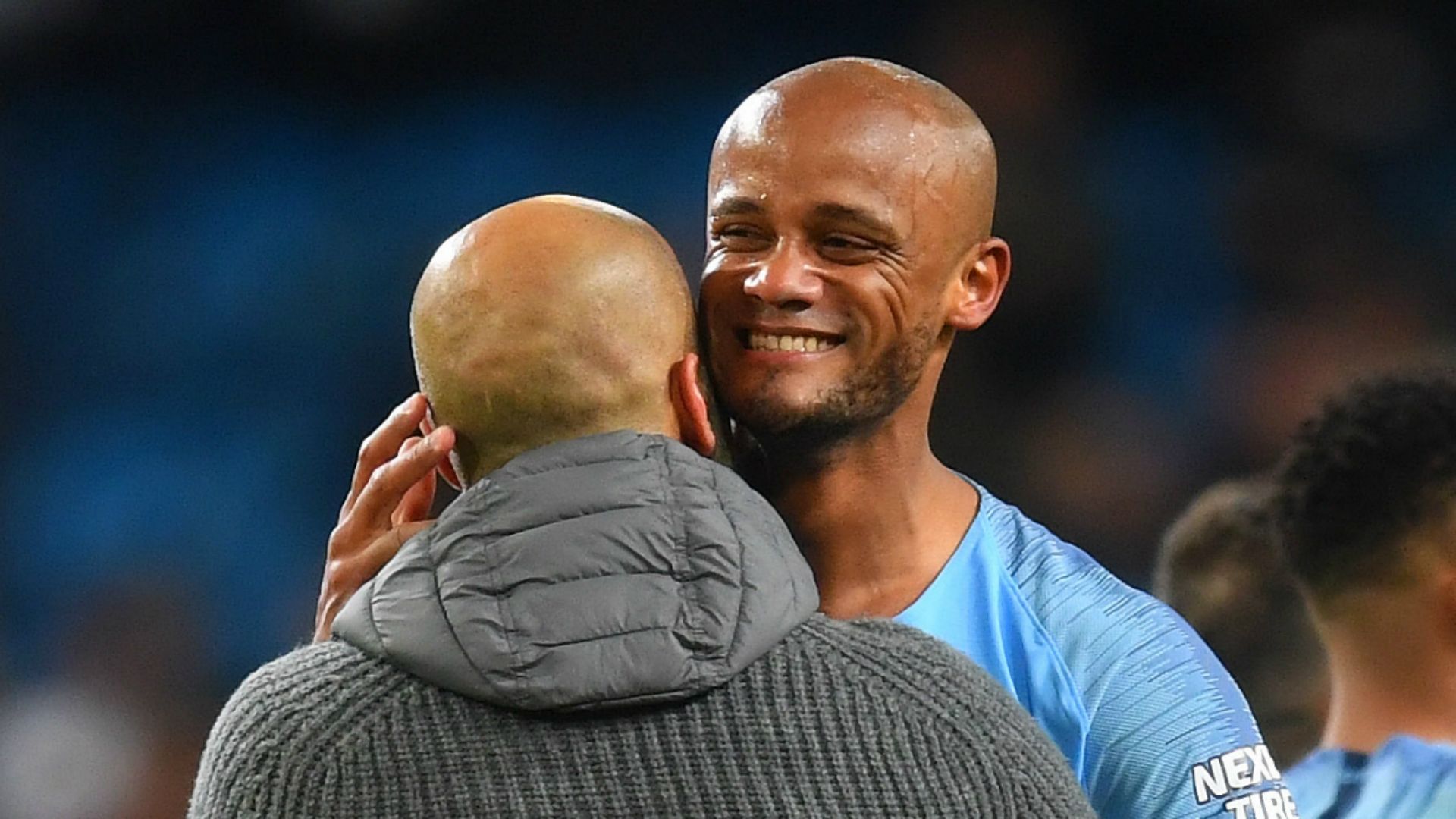 Pep Guardiola and Vincent Kompany