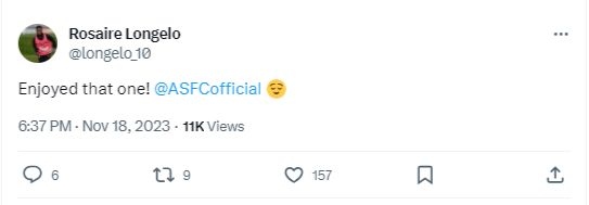 Rosair Longelo tweet 