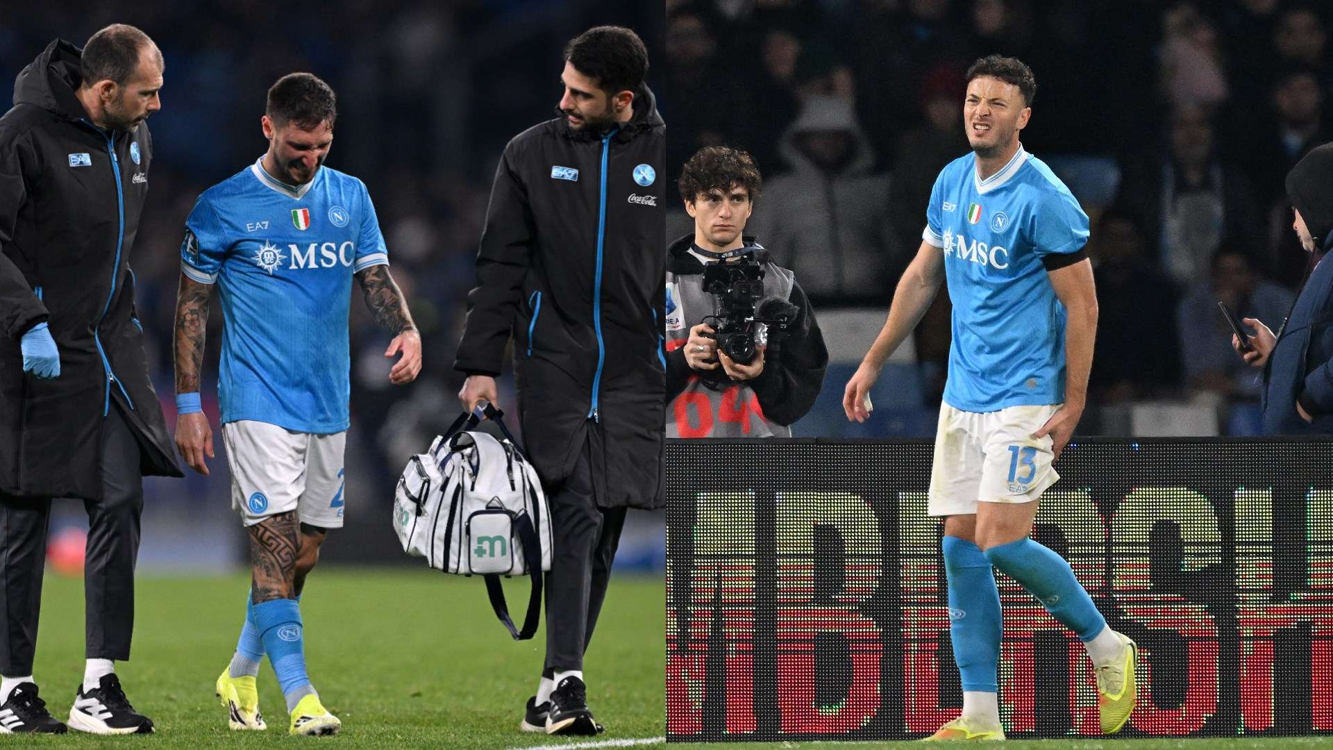 Politano Rrahmani injury Napoli Sassuolo 17012026