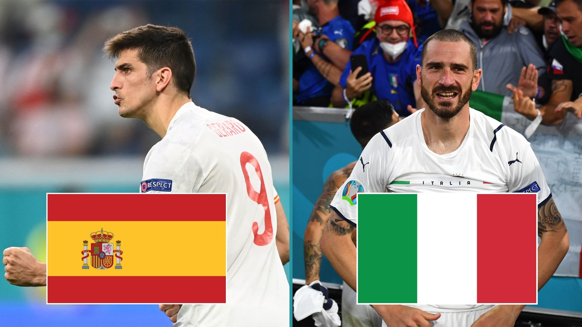 Italien Spanien Leonardo Bonucci Gerard Moreno Fußball-EM 2021 tv live-stream gfx