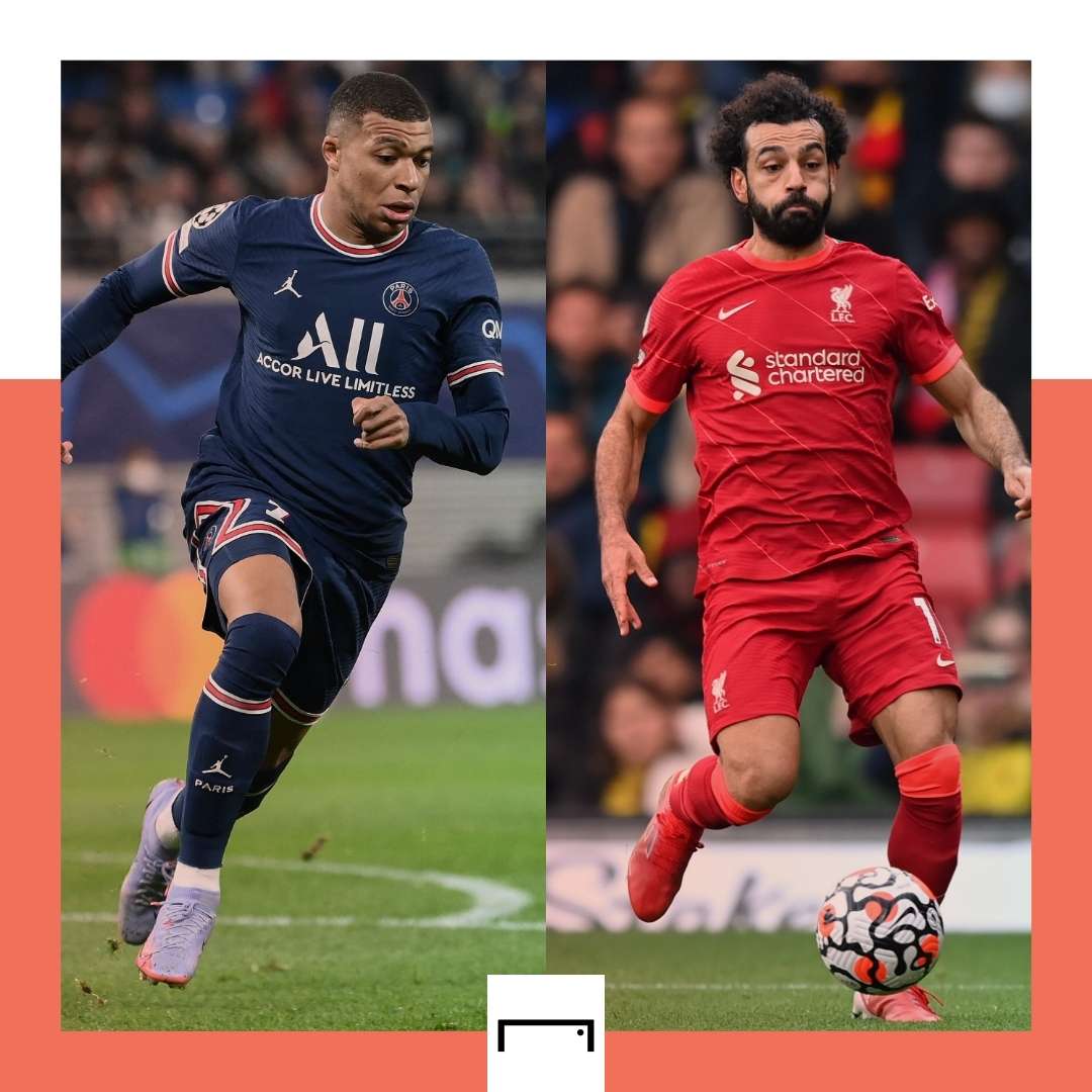 Kylian Mbappe Mohamed Salah PSG Liverpool GOAL50 Head to Head GFX