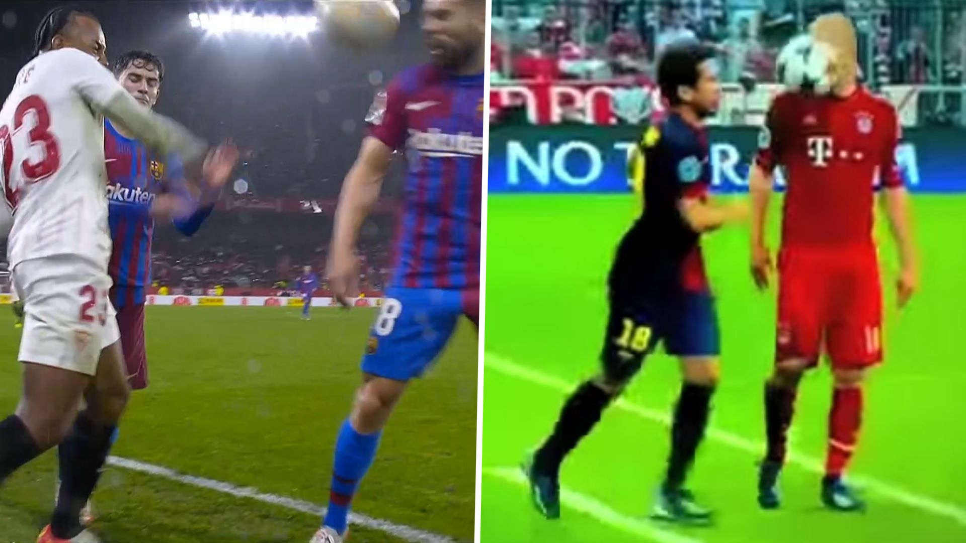 Ballon tête Koundé Jordi Alba Robben