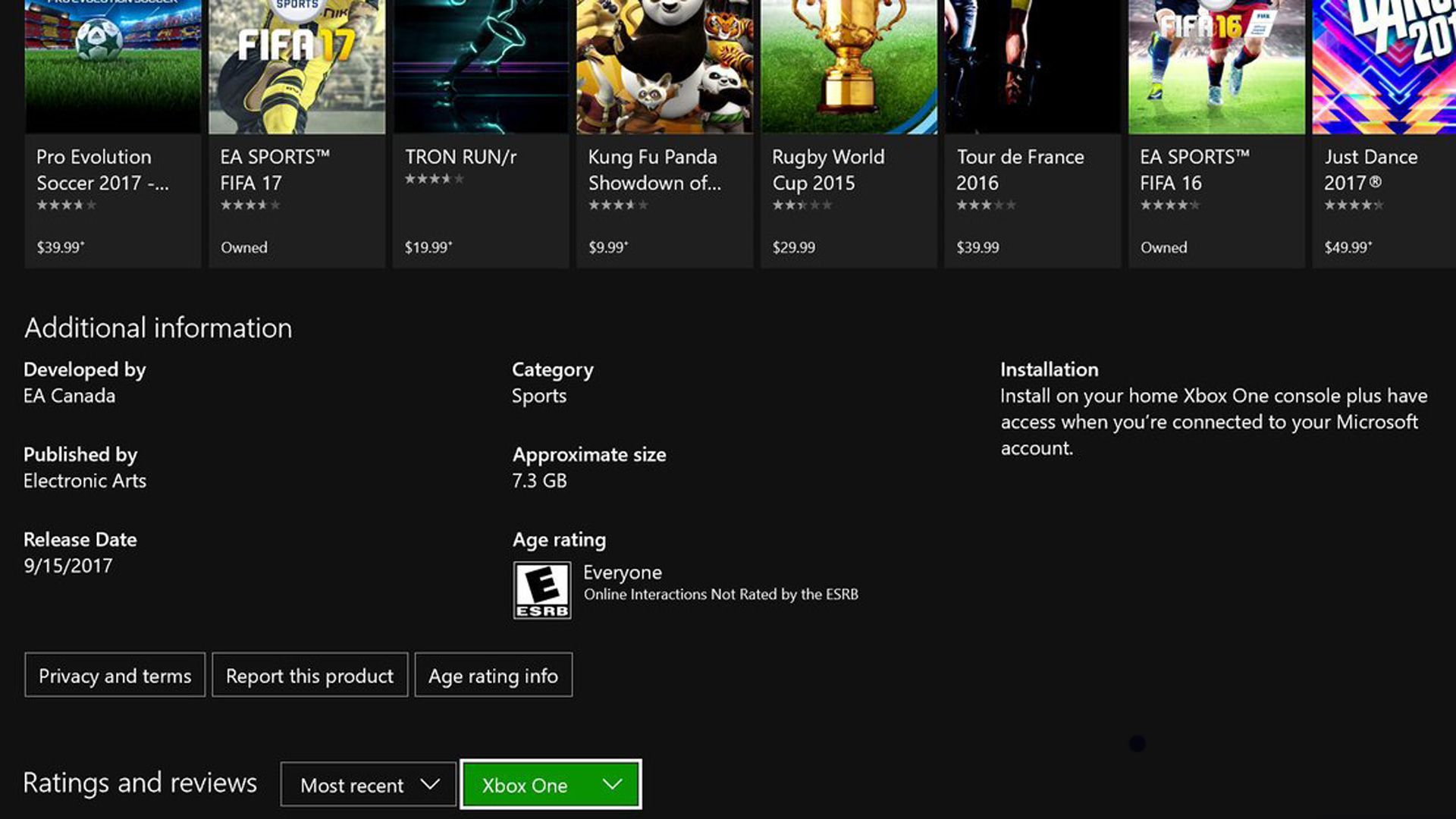 GFX Xbox-Store FIFA 18