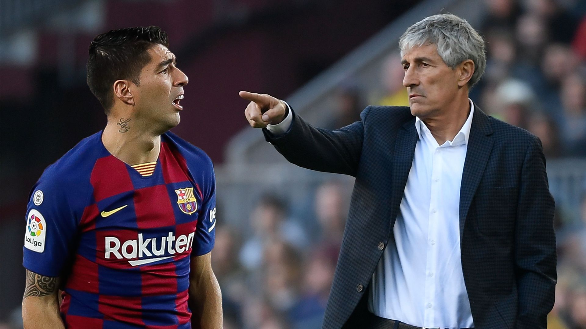 Luis Suárez y Quique Setién, Barcelona