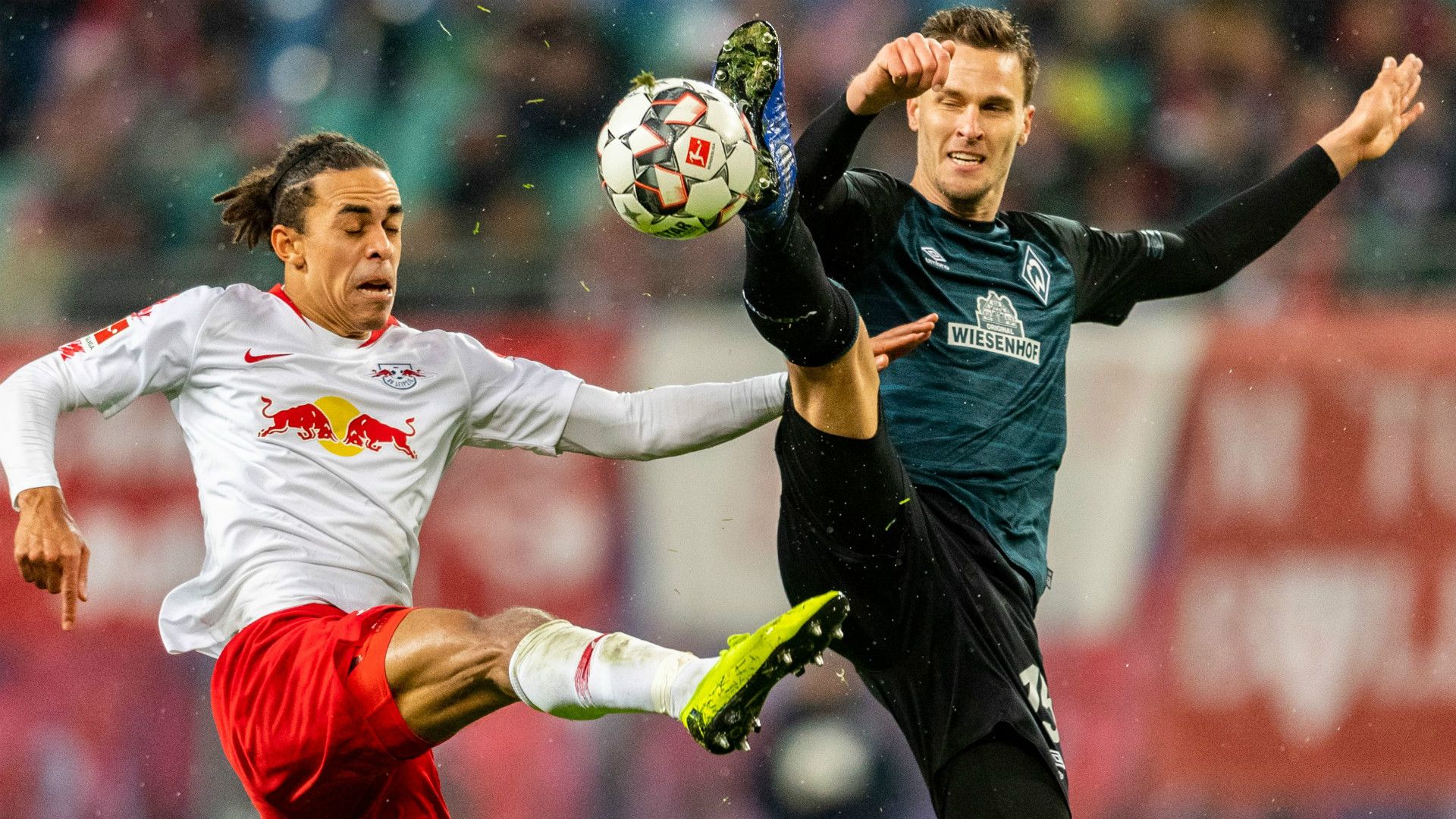 Yussuf Poulsen Sebastian Langkamp RB Leipzig Werder Bremen Bundesliga 22122018