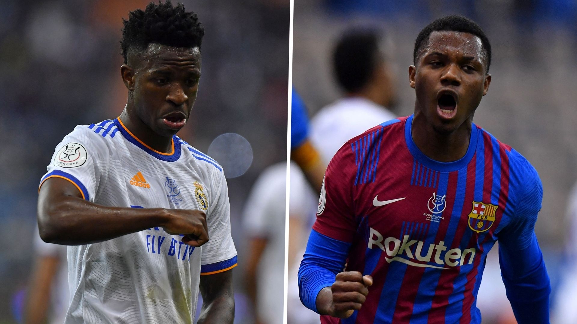 Vinicius Junior Ansu Fati Real Madrid Barcelona Spanish Super Cup 2021-22 GFX