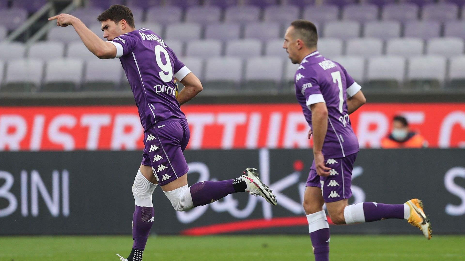 Vlahovic Ribery - Fiorentina Verona - Serie A 2020/21