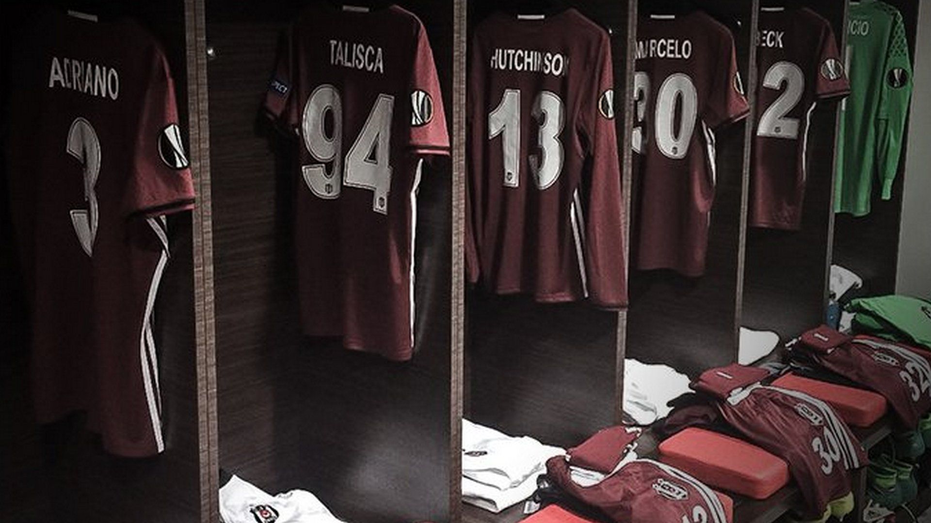 Besiktas dressing room Lyon UEL