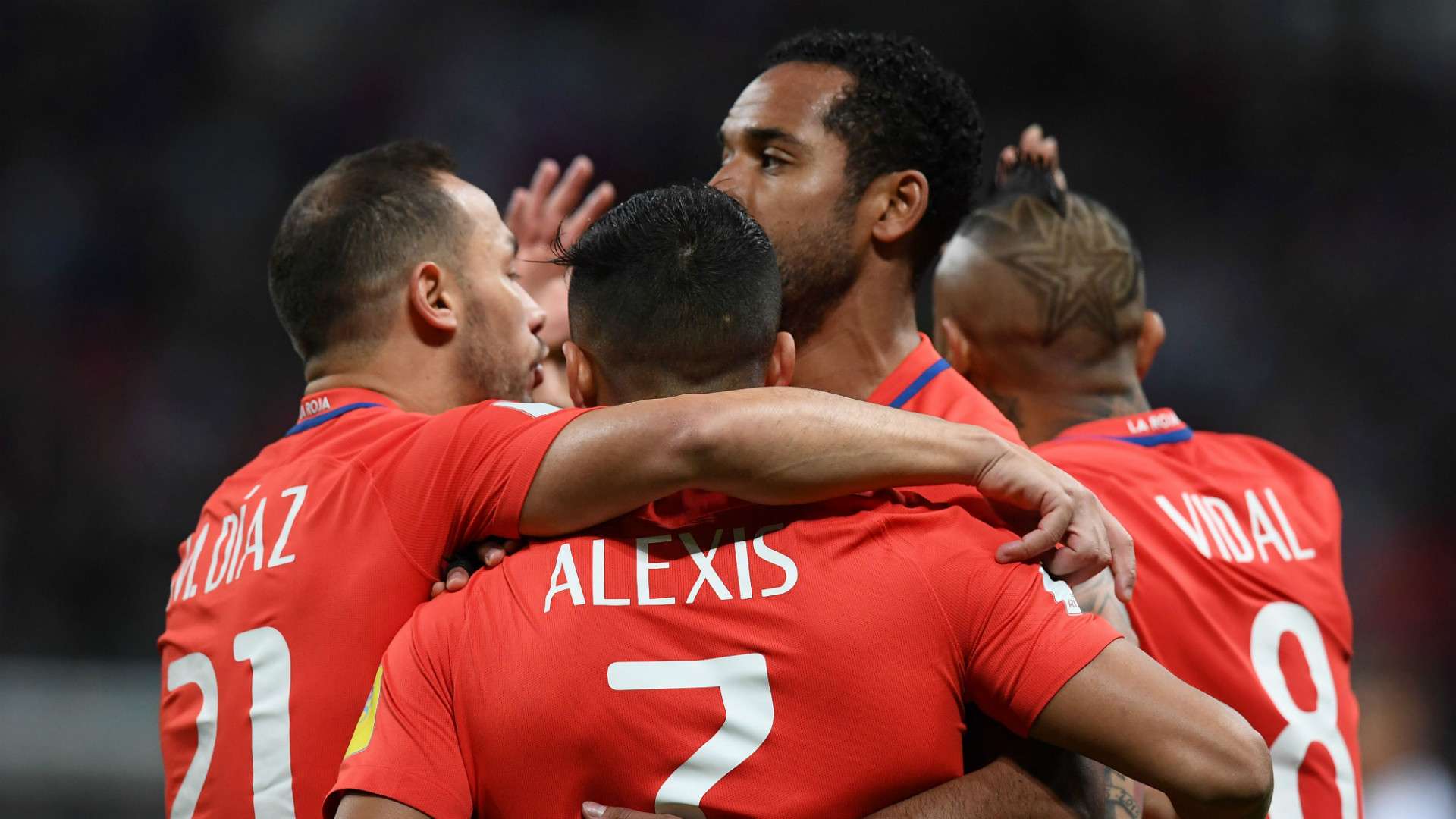 Chile celebrates Germany Confederations Cup