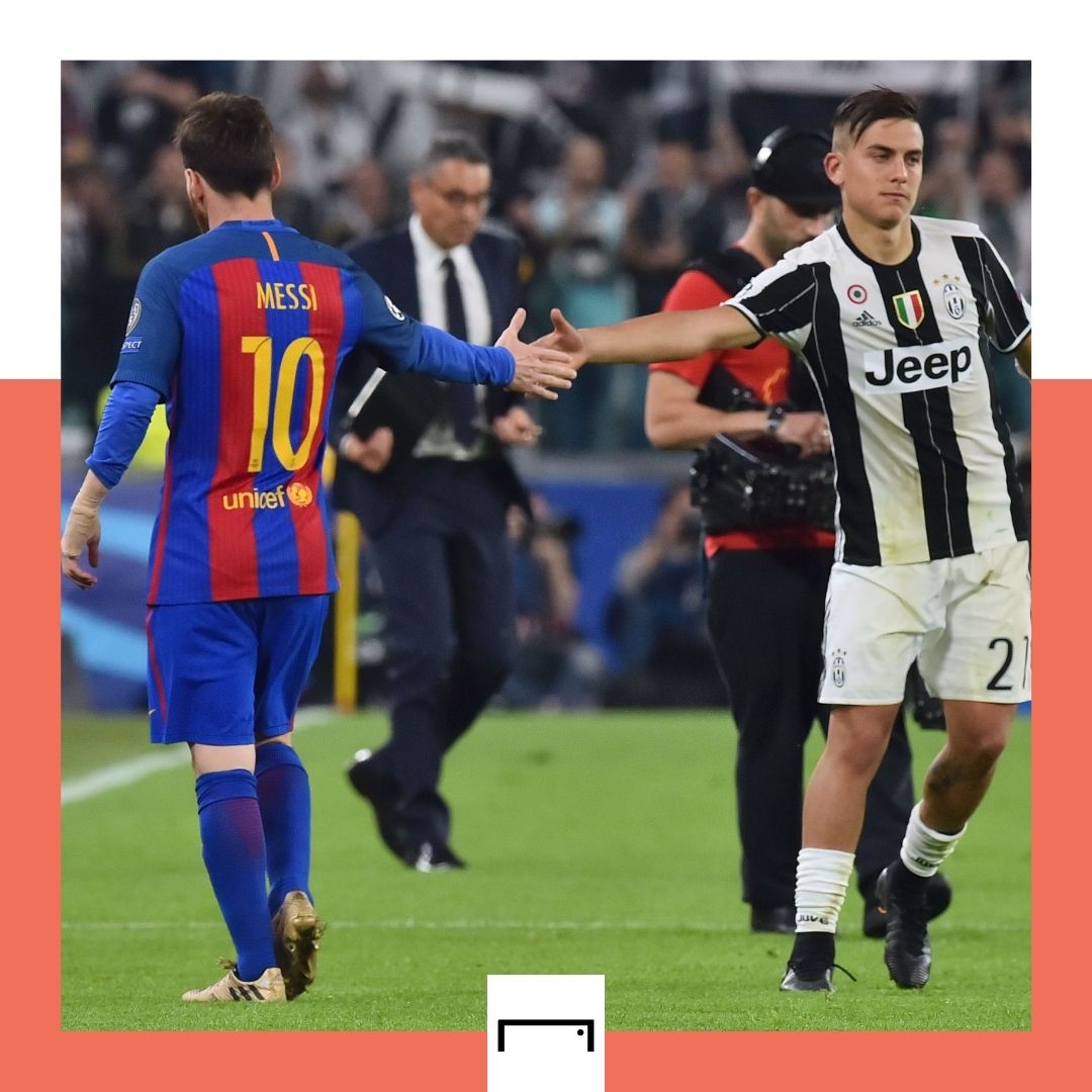 Paulo Dybala Lionel Messi Juventus Barcelona Champions League GFX