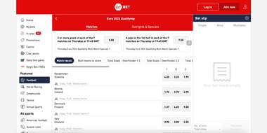 virgin bet home screen