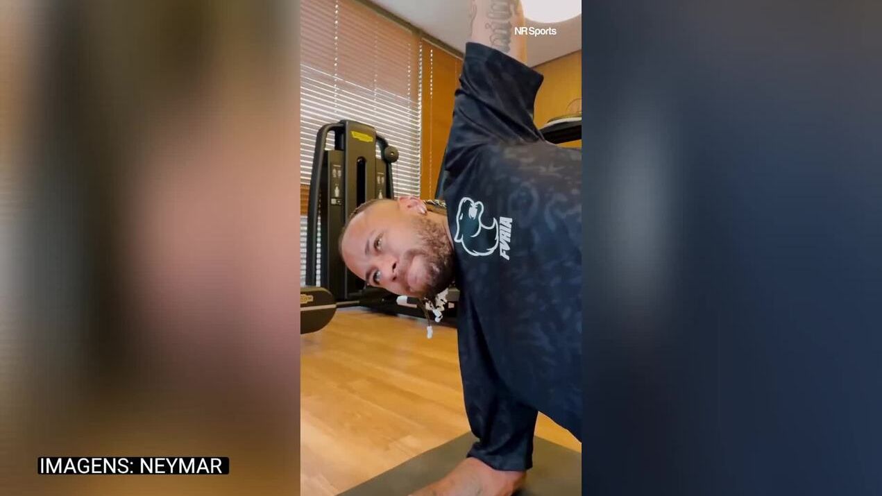 Neymar mostra rotina de treino físico após permanecer no Santos