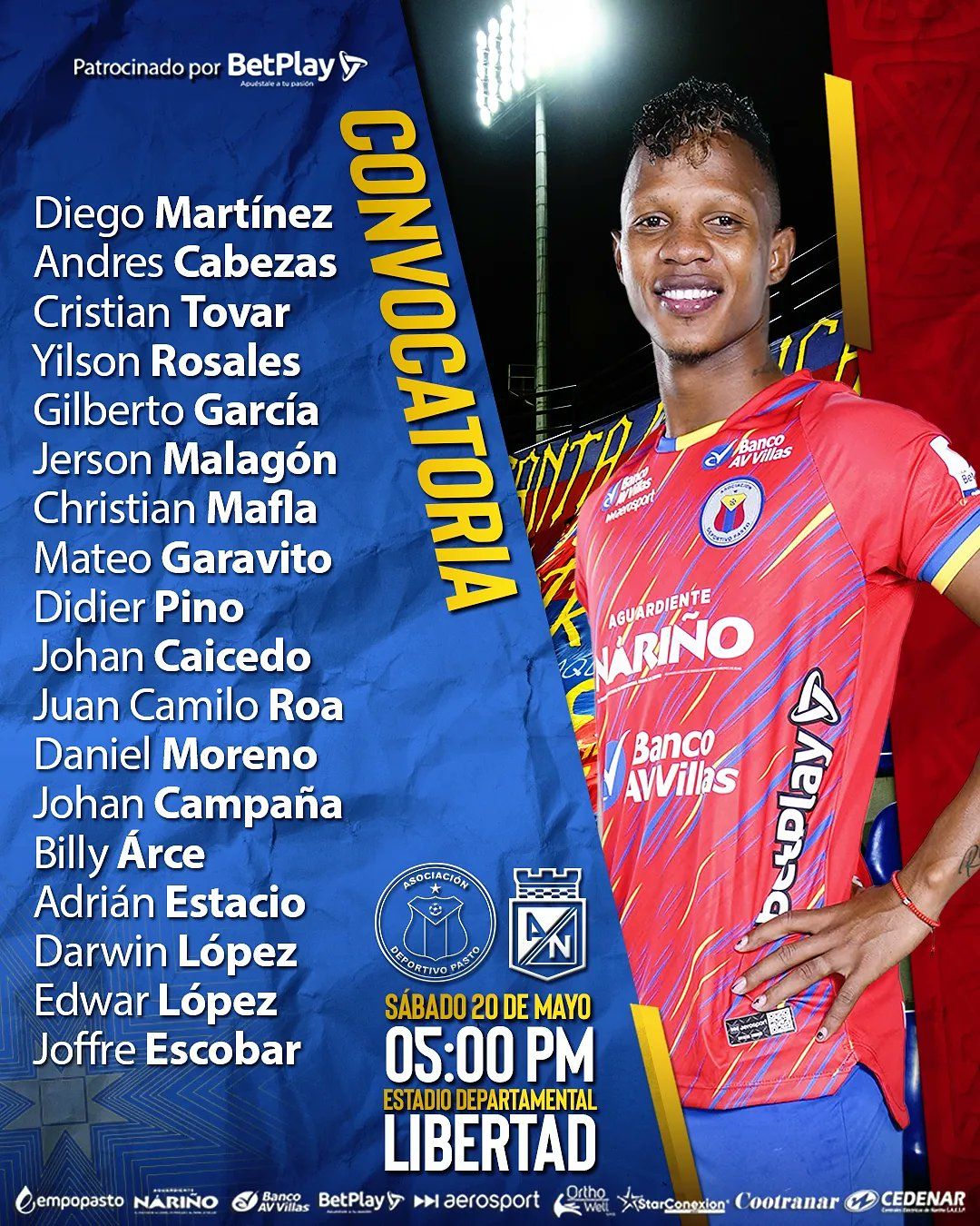 Convocados Pasto Fecha 21 Liga BetPlay 2023